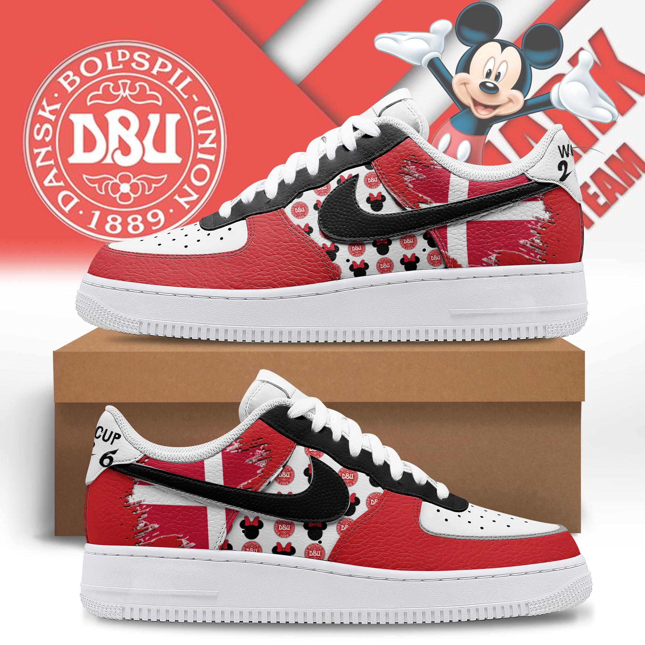 Denmark – Premium World Cup Legacy AF1 Shoes – Limited Edition TTH190510