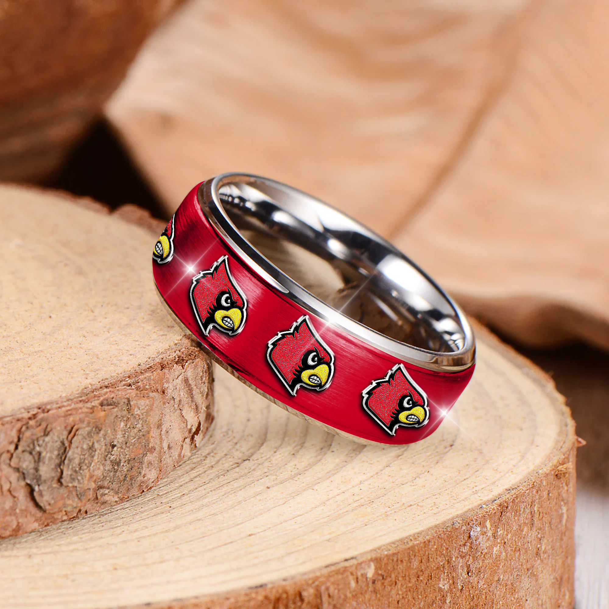 Louisville Cardinals | Premium Silver Tungsten Ring TTH210589 - Image 2