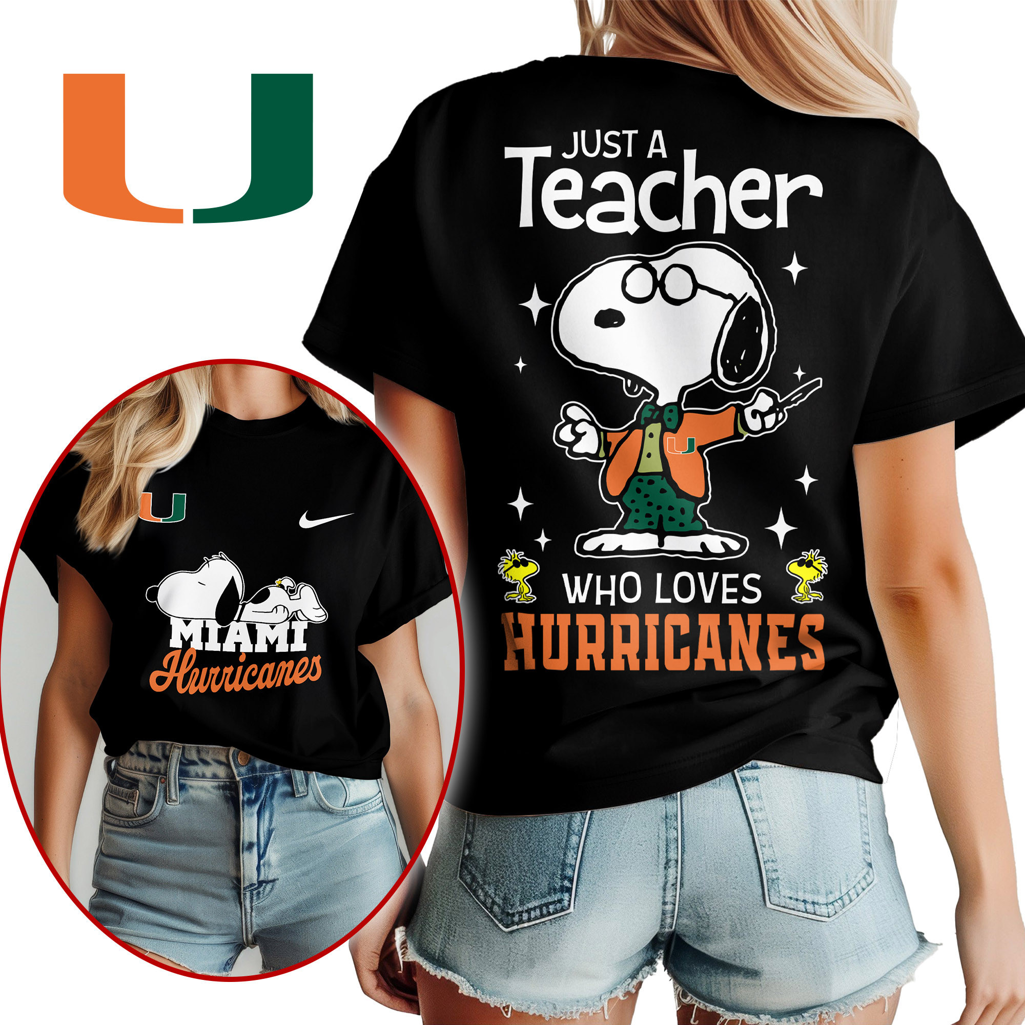 Miami Hurricanes | Premium NCAA Snoopy Teacher Appreciation Women Shirt TTH2105172