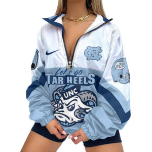 North Carolina Tar Heels | Premium Women’s Printed V-Neck Zipper Sweatshirt Jackets TTH2105117