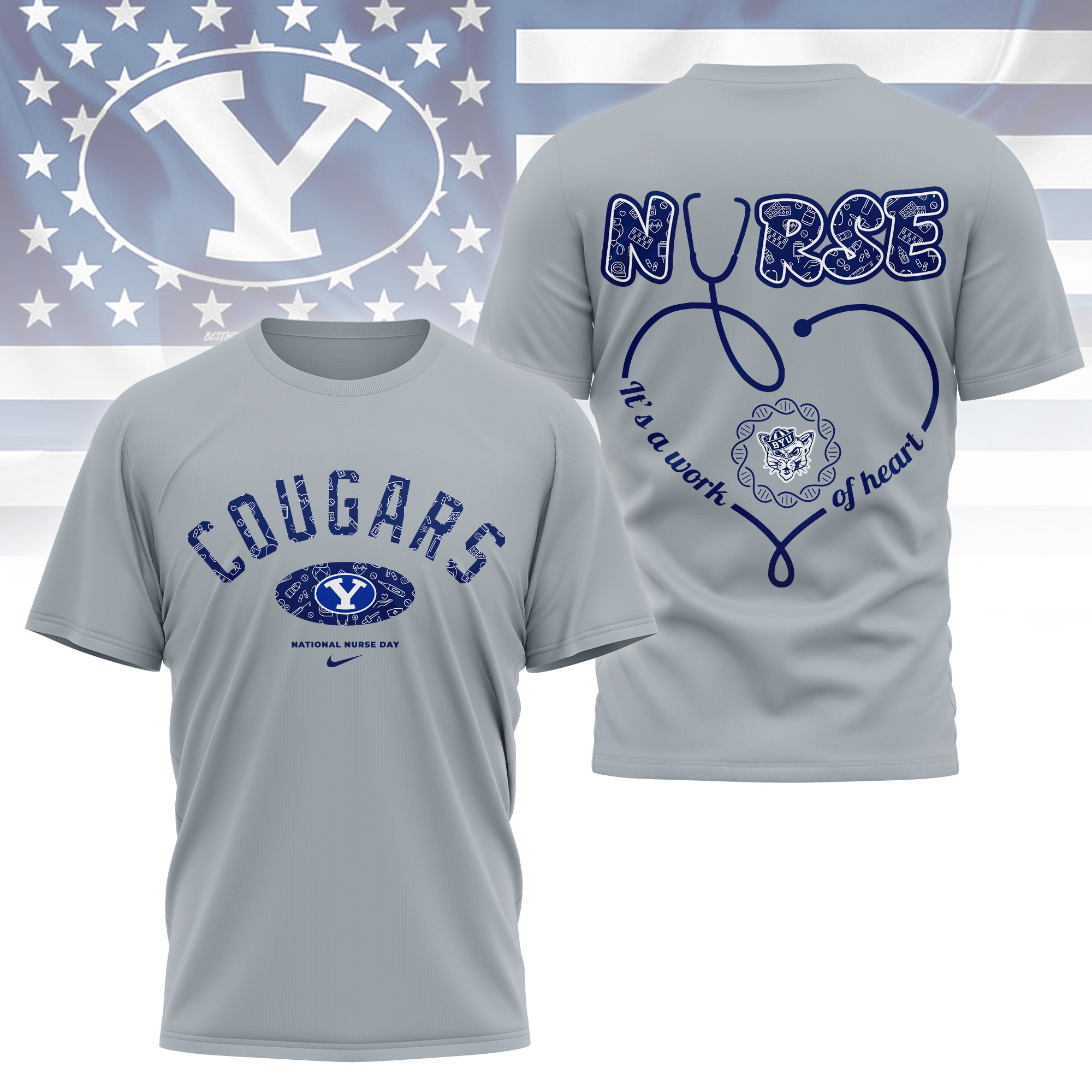 BYU Cougars | Premium Nurse Appreciation Day 3D Shirt TTH2105135 - Image 2
