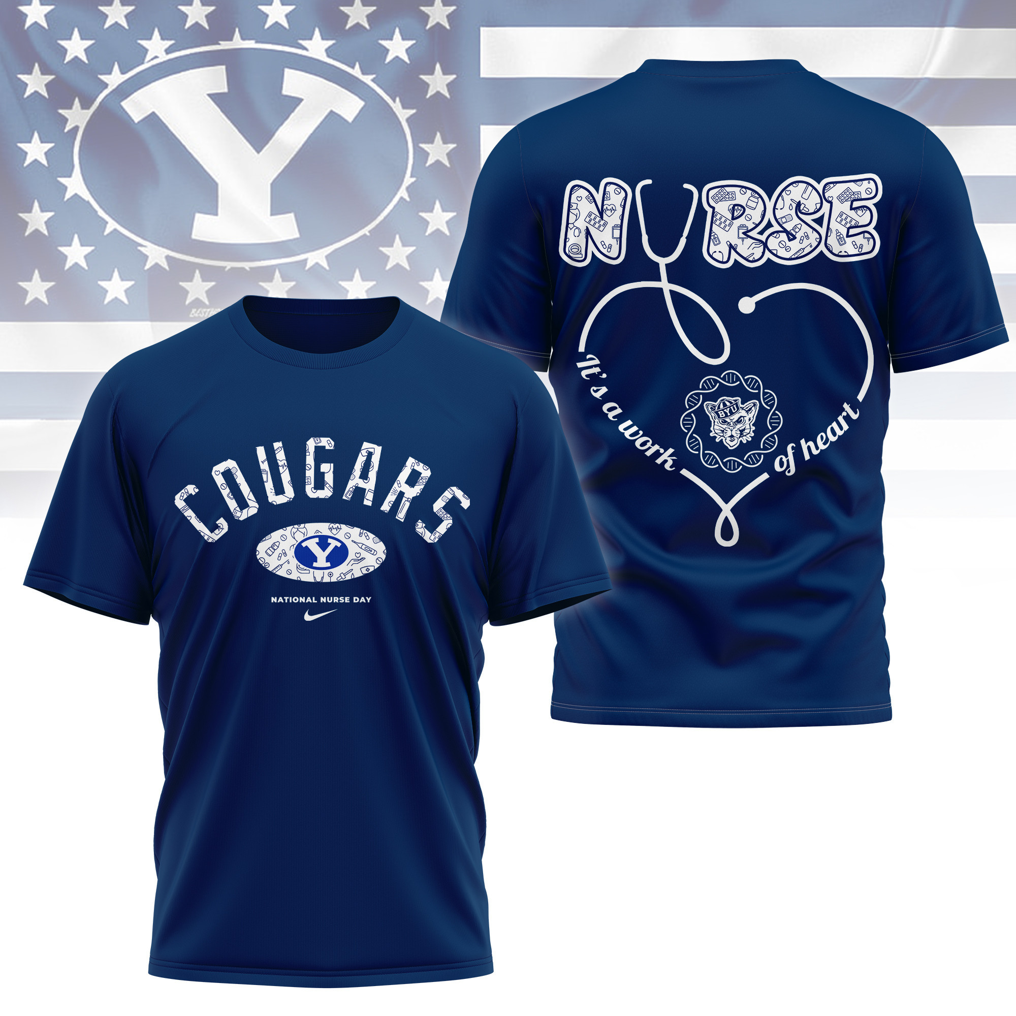 BYU Cougars | Premium Nurse Appreciation Day 3D Shirt TTH2105135 - Image 3