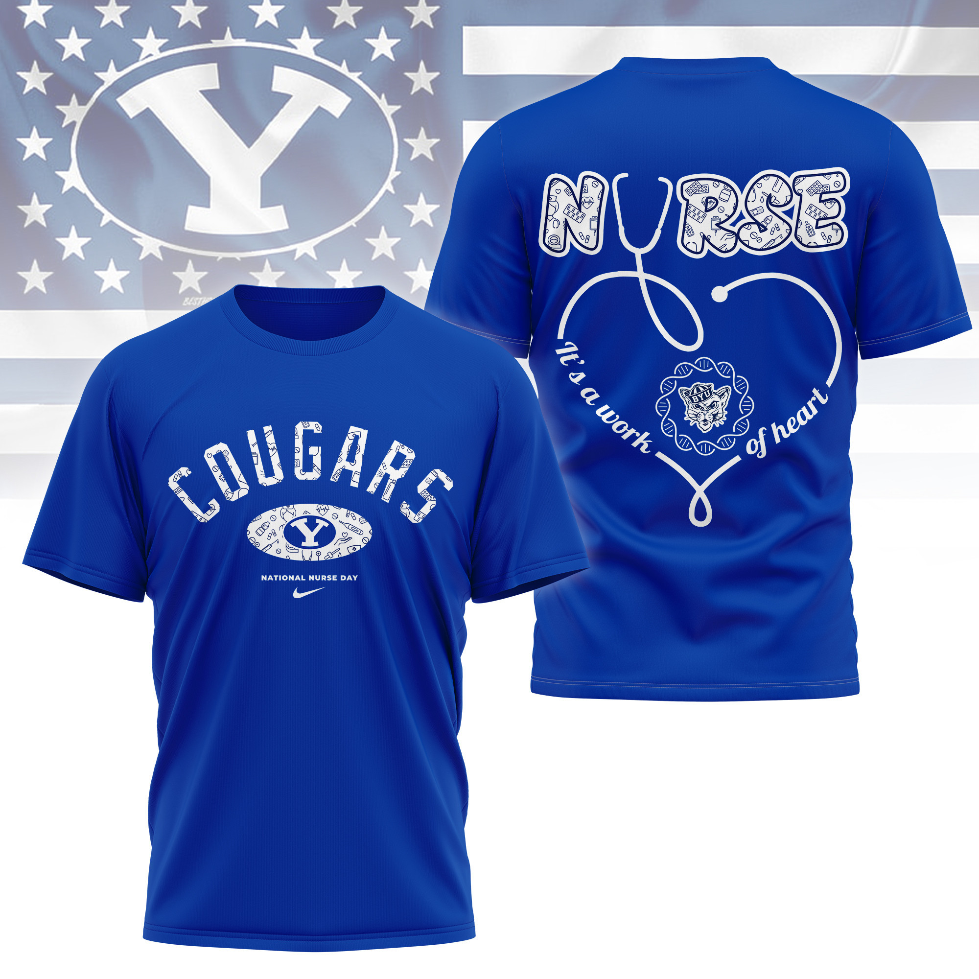 BYU Cougars | Premium Nurse Appreciation Day 3D Shirt TTH2105135 - Image 4