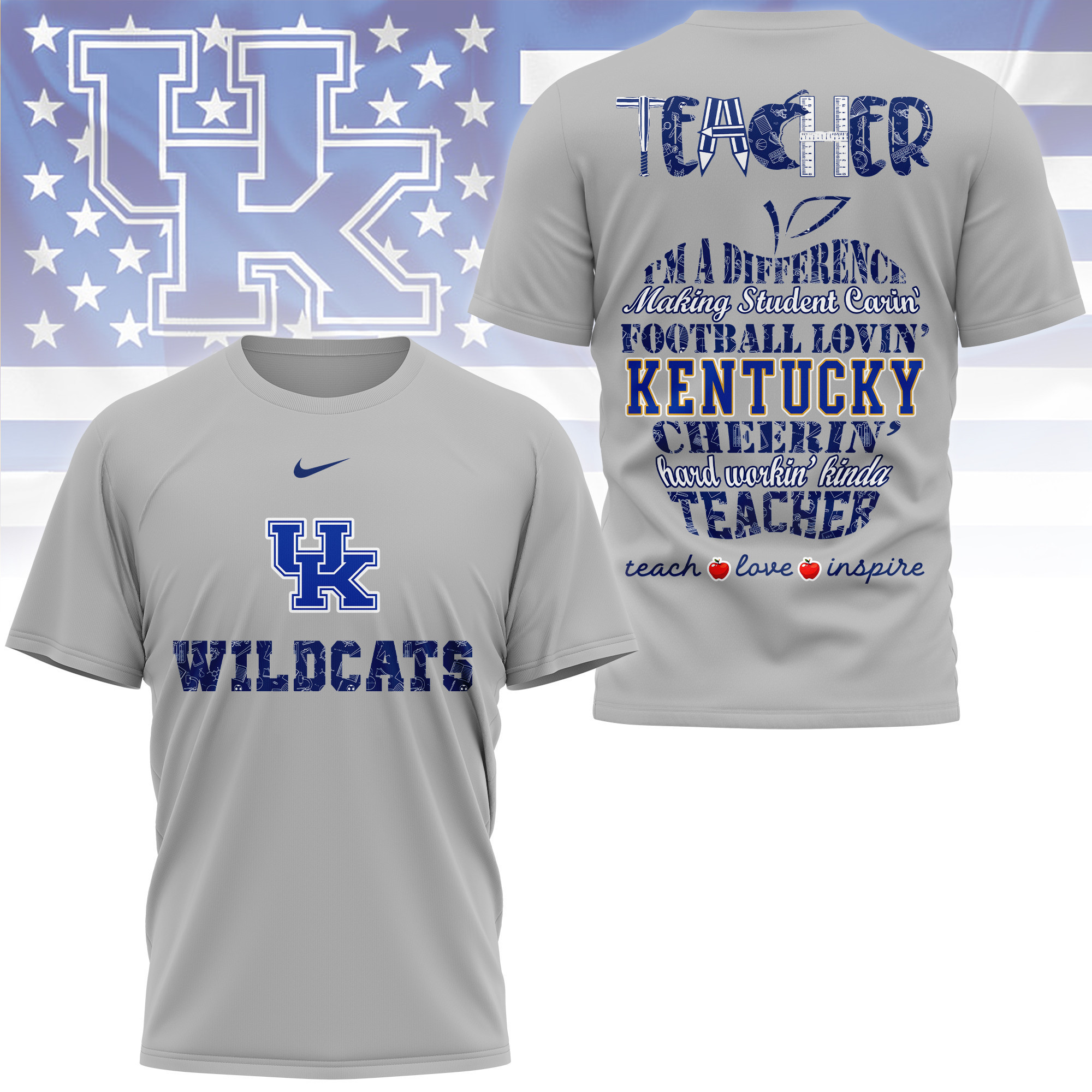 Kentucky Wildcats | Premium Teacher Pride 3D Shirt TTH210586 - Image 2