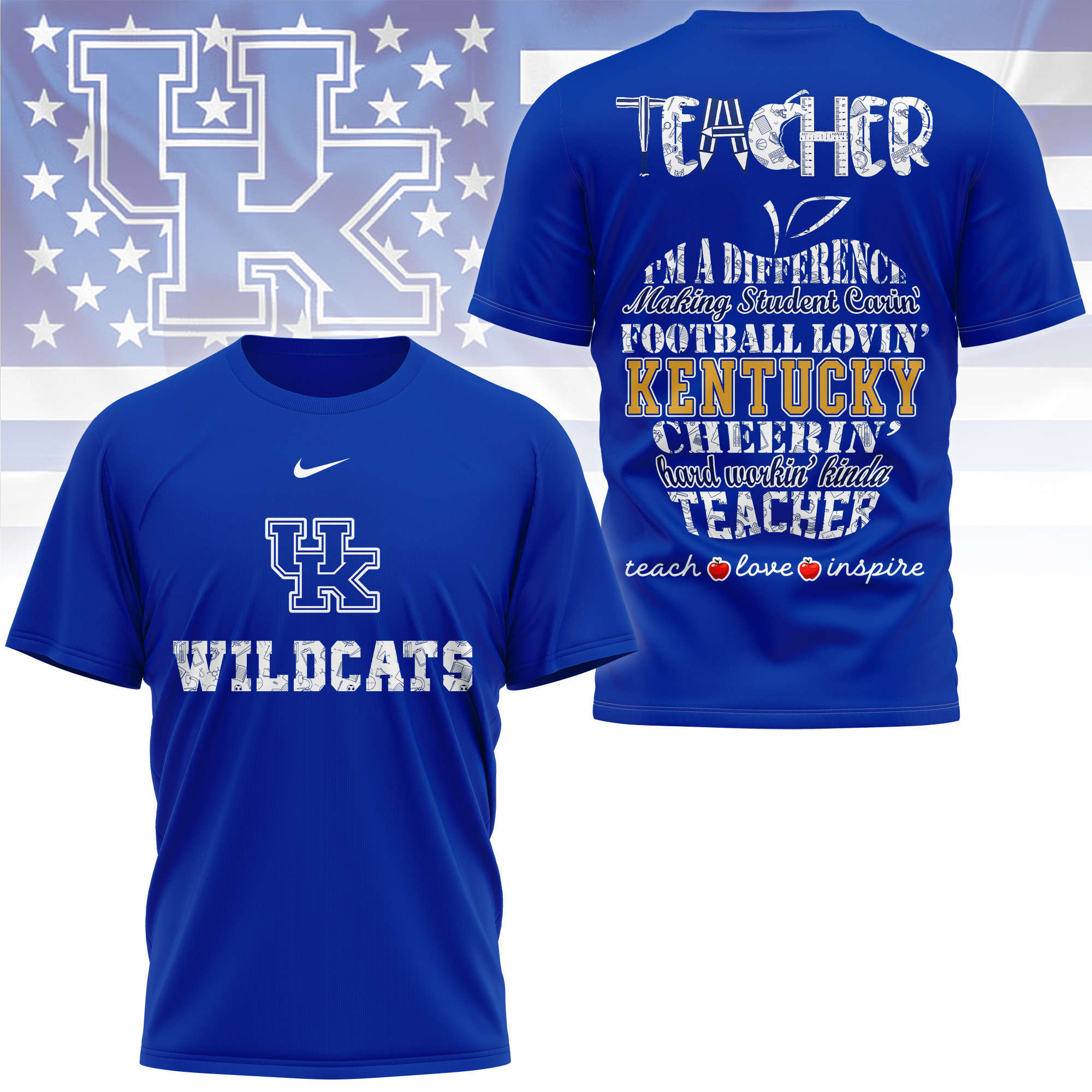 Kentucky Wildcats | Premium Teacher Pride 3D Shirt TTH210586 - Image 3