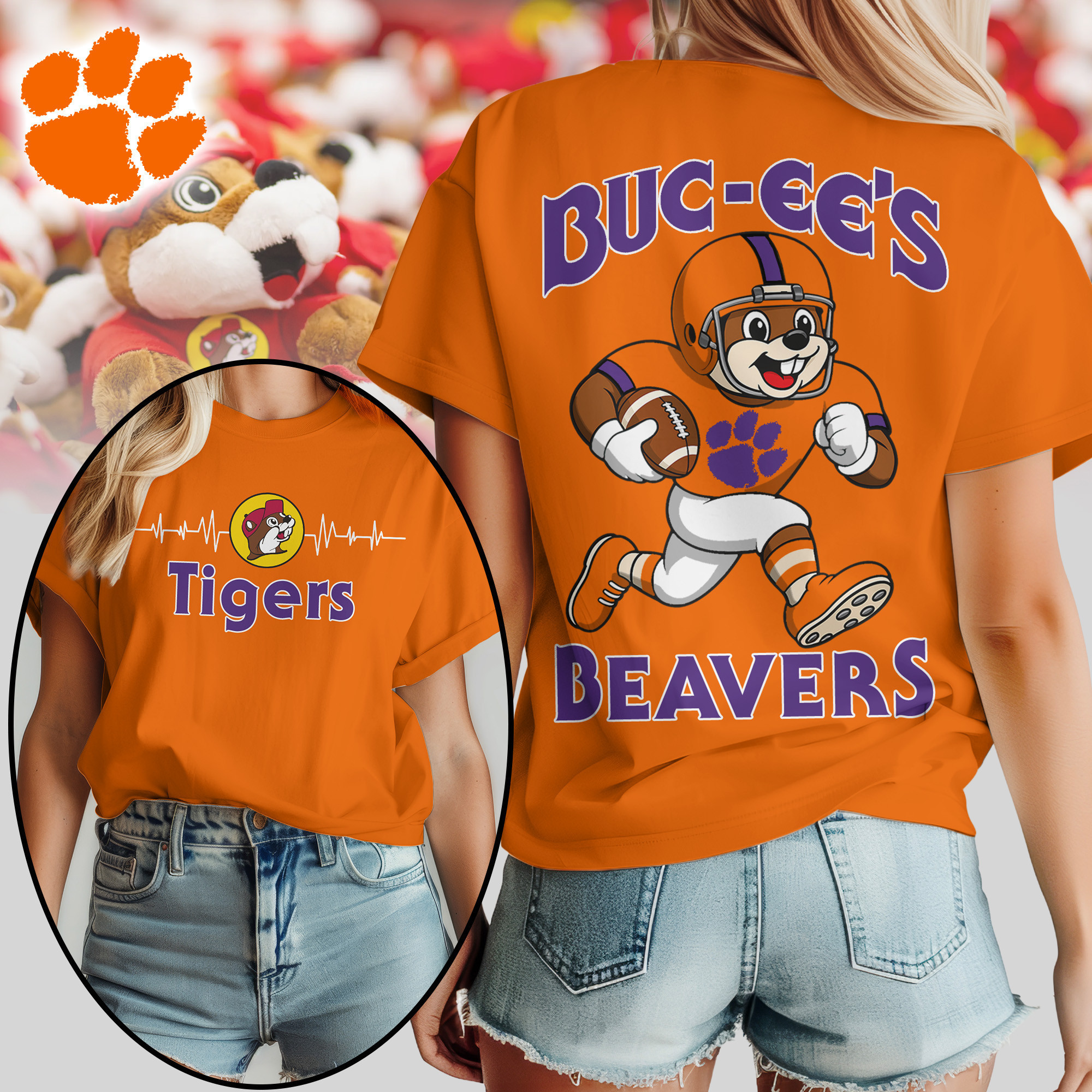Clemson Tigers | Premium NCAA Buc-ee’s Beavers Women’s Shirt TTH2105134 - Image 2