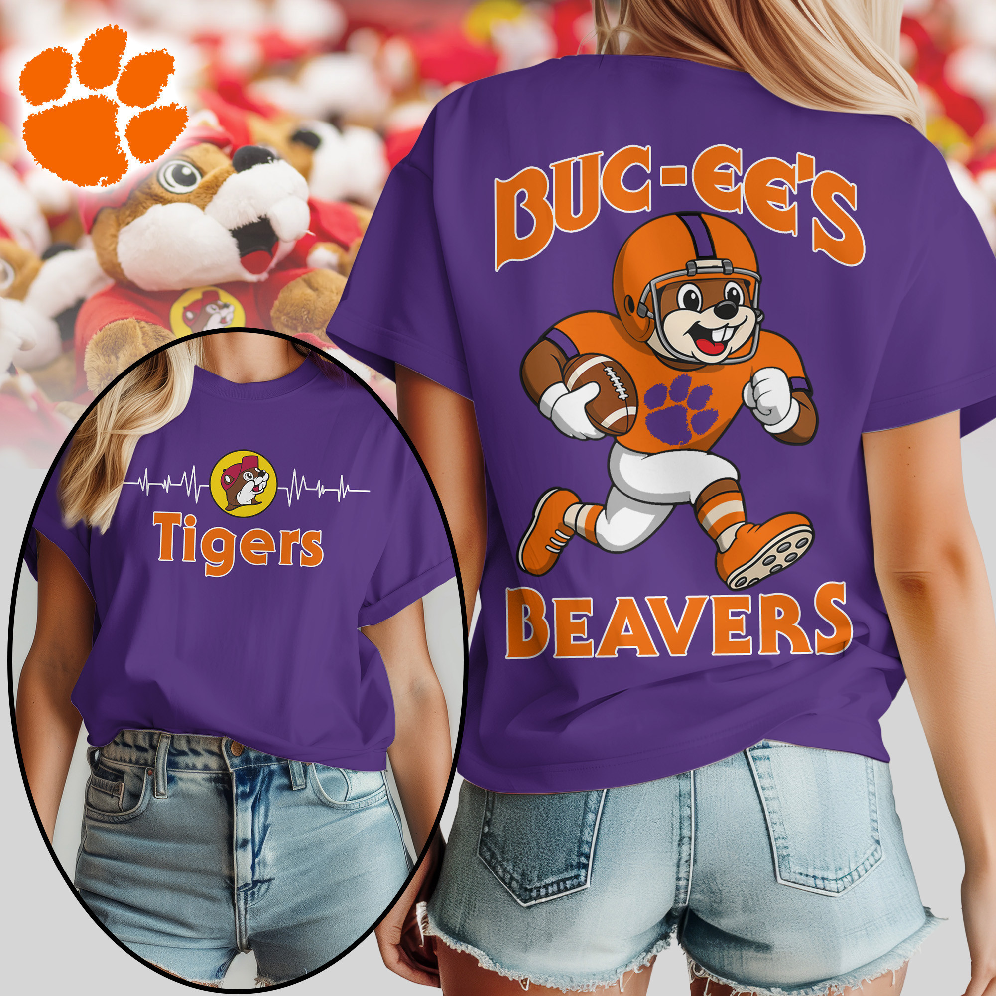 Clemson Tigers | Premium NCAA Buc-ee’s Beavers Women’s Shirt TTH2105134 - Image 3
