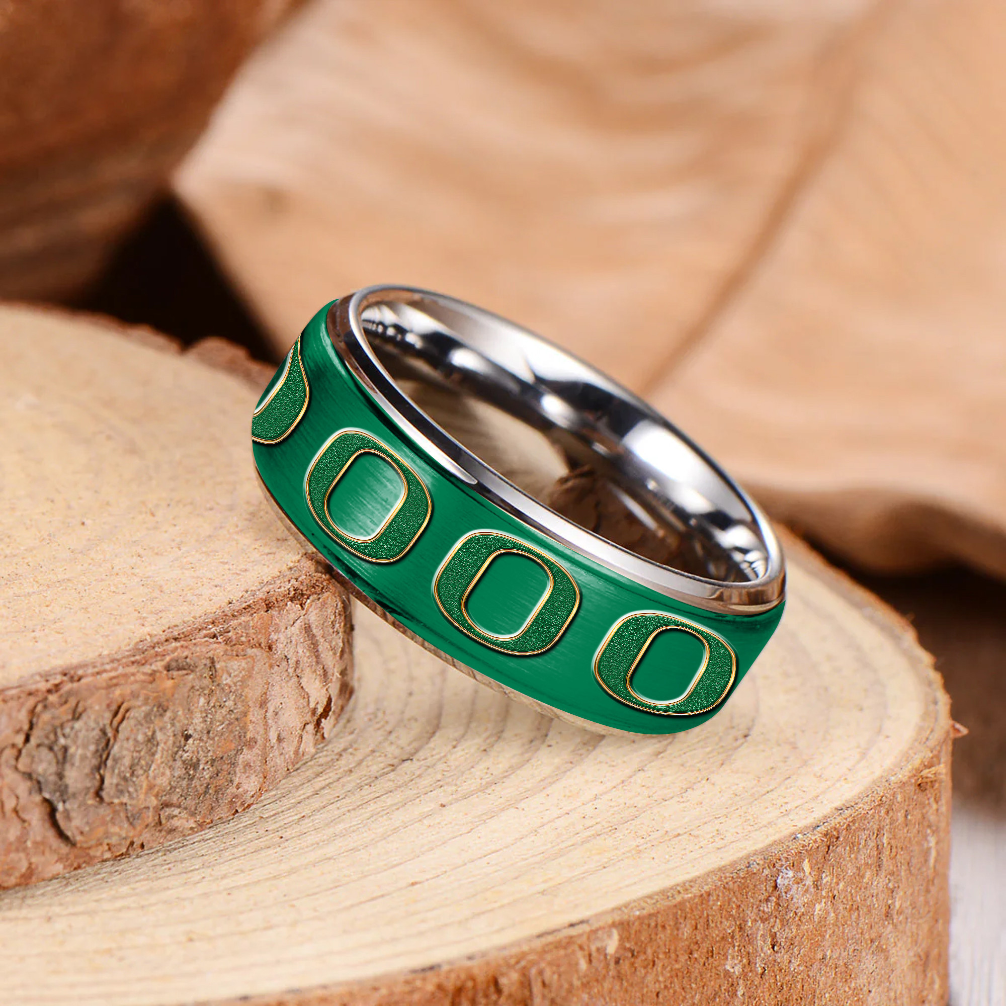 Oregon Ducks | Premium Silver Tungsten Ring TTH210589 - Image 2