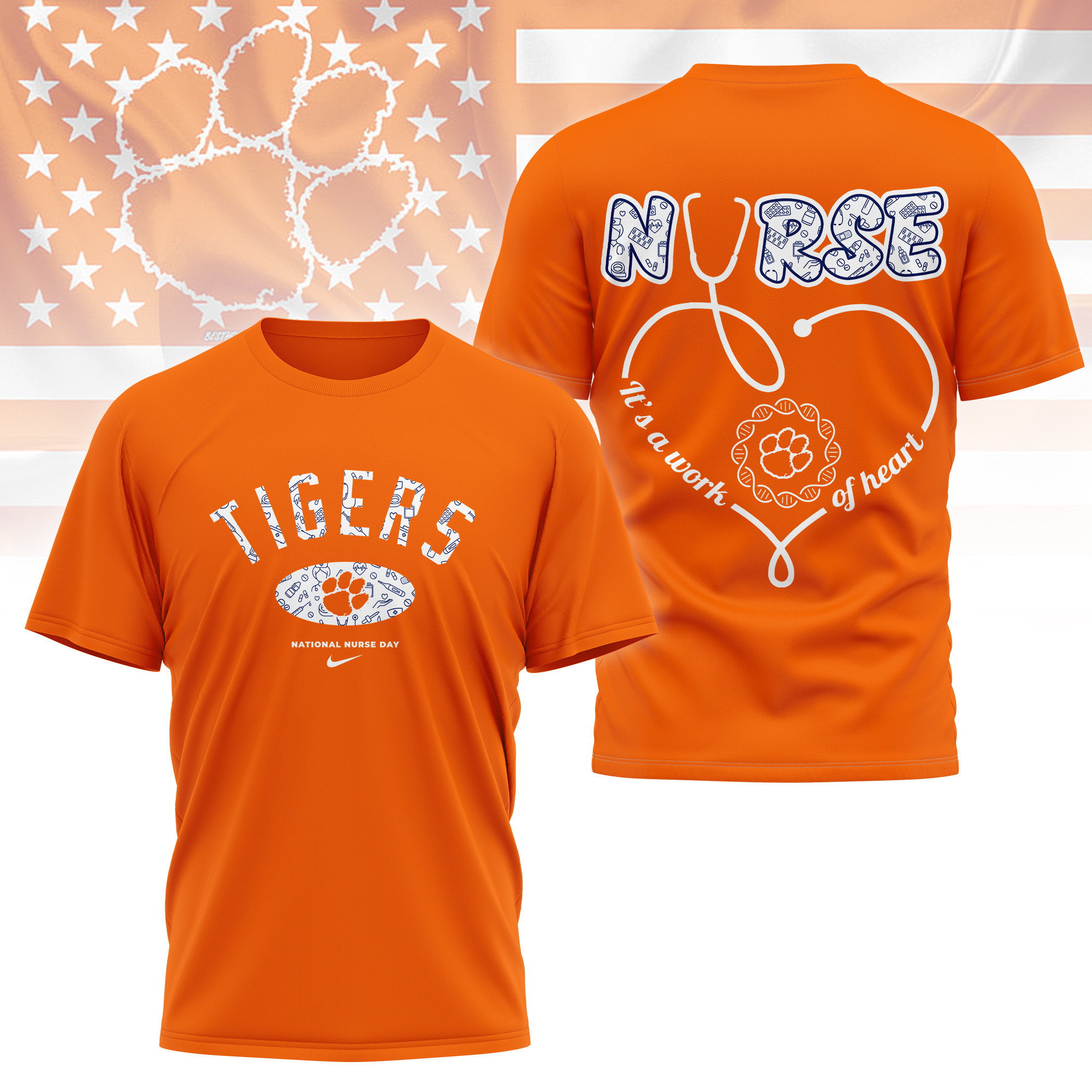 Clemson Tigers | Premium Nurse Appreciation Day 3D Shirt TTH2105135 - Image 3