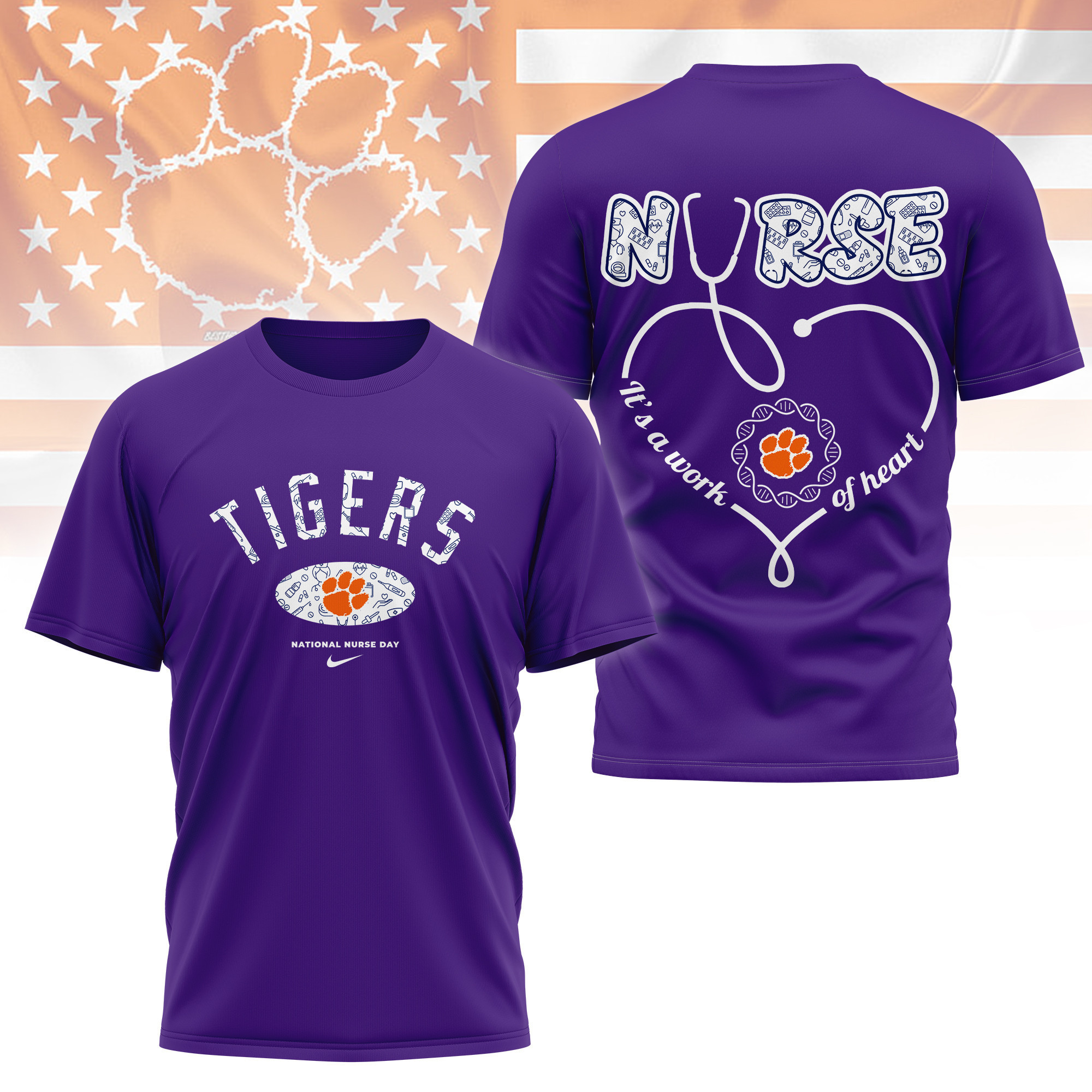 Clemson Tigers | Premium Nurse Appreciation Day 3D Shirt TTH2105135 - Image 4