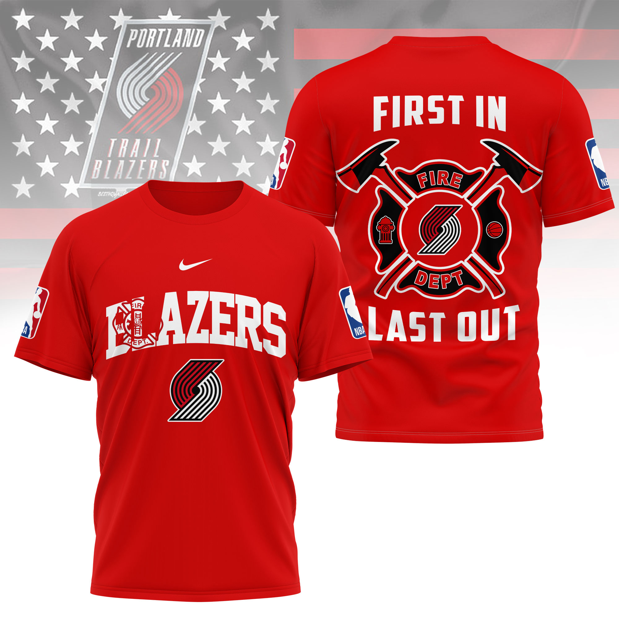 Portland Trail Blazers | Premium NBA Fire Dept 3D Shirt TTH2105112 - Image 4
