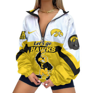 Iowa Hawkeyes | Premium Women’s Printed V-Neck Zipper Sweatshirt Jackets TTH2105117