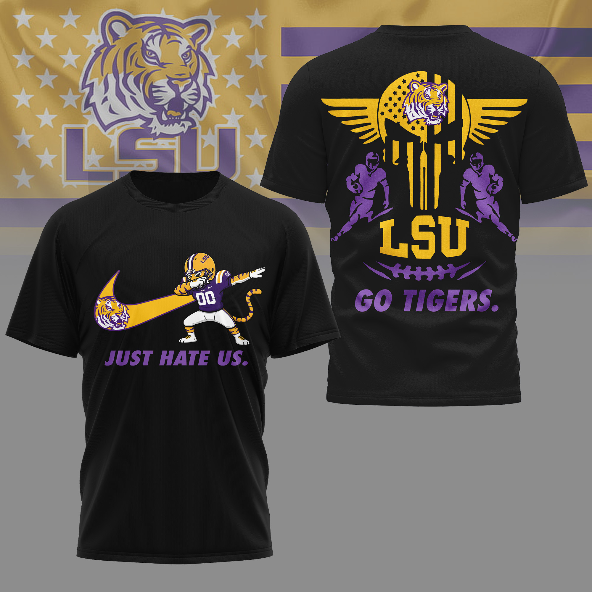 LSU Tigers | Premium NCAA Just Hate Us T-shirt TTH2105142 - Image 2