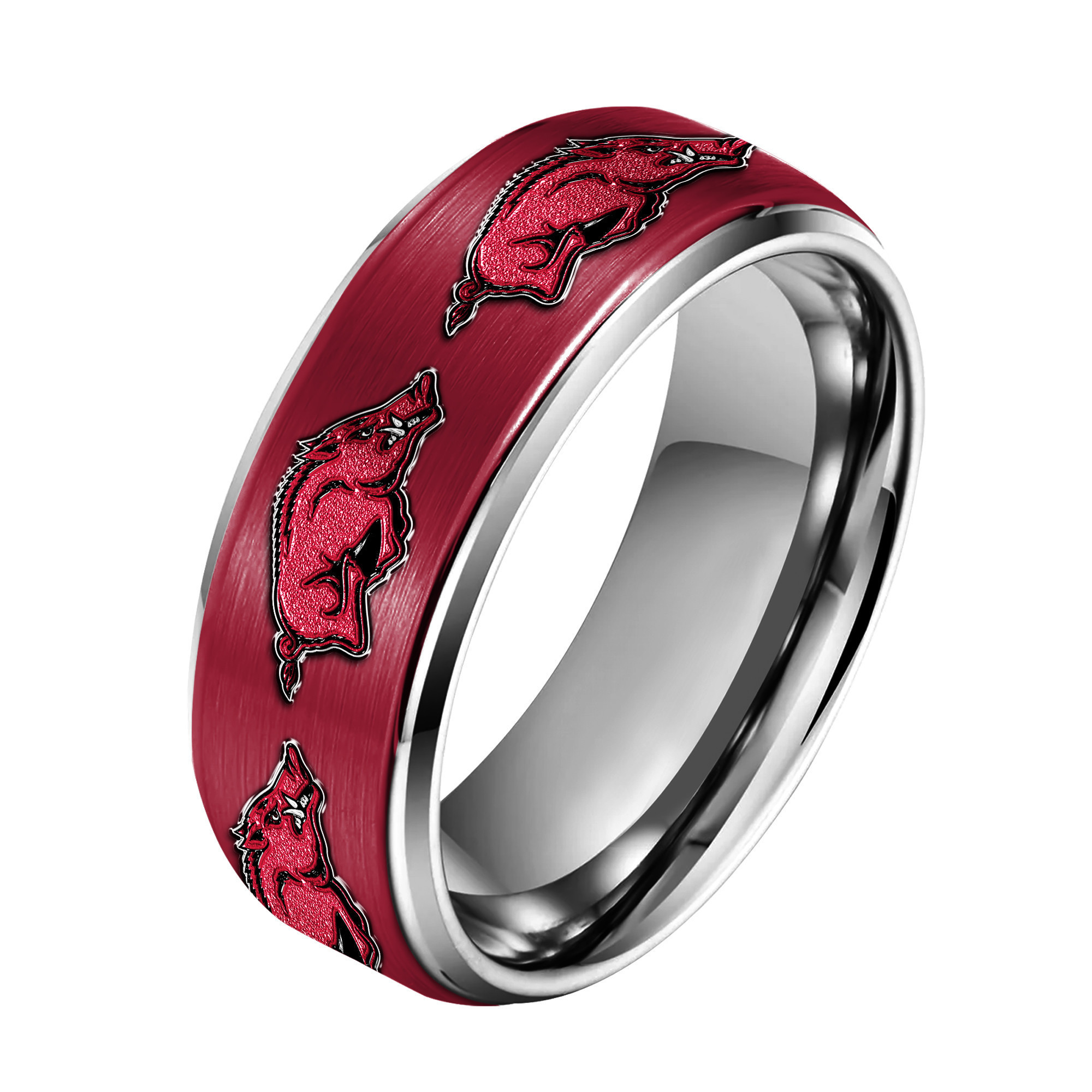 Arkansas Razorbacks | Premium Silver Tungsten Ring TTH210589