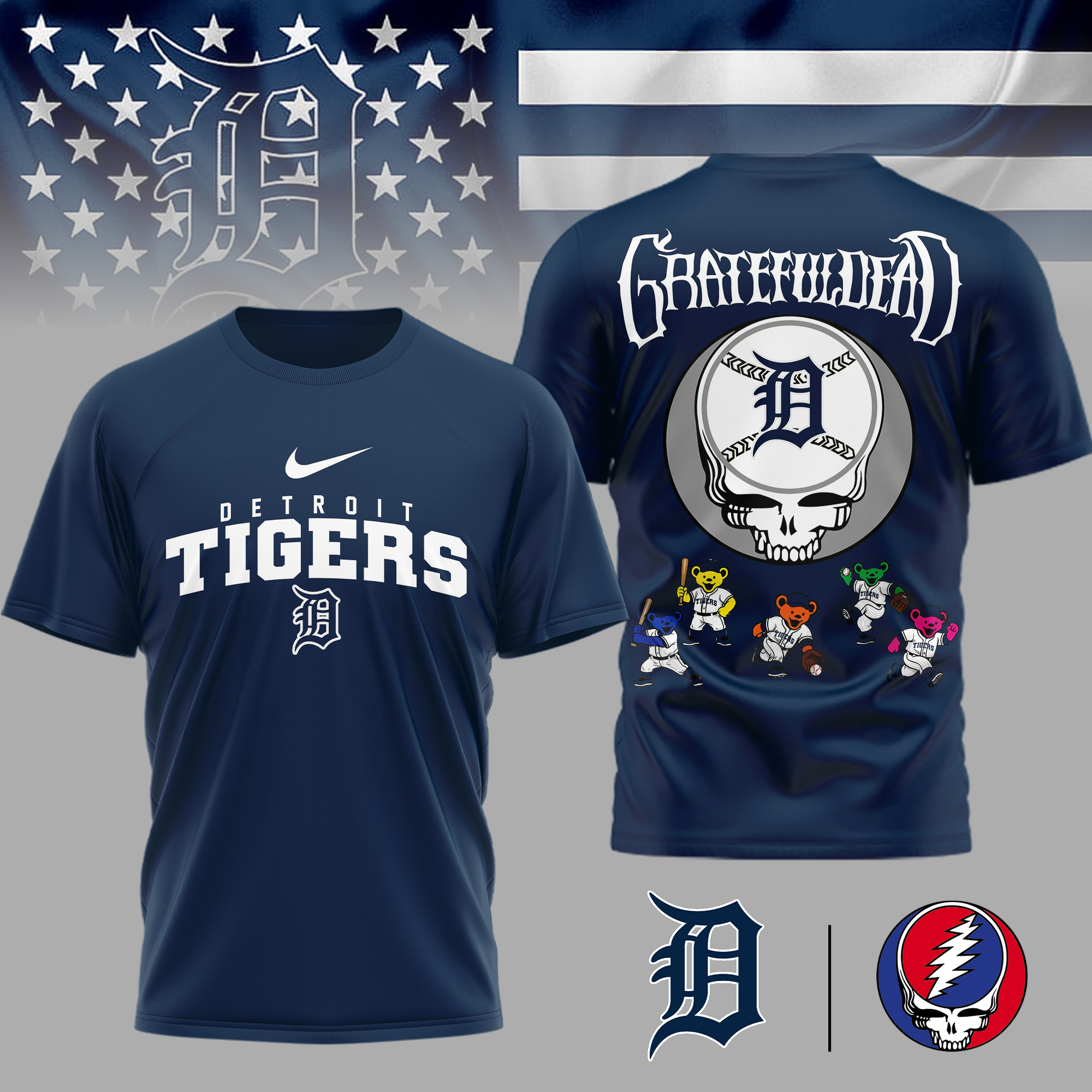 Detroit Tigers | Premium MLB Deadhead 3D Shirt TTH2105167 - Image 2