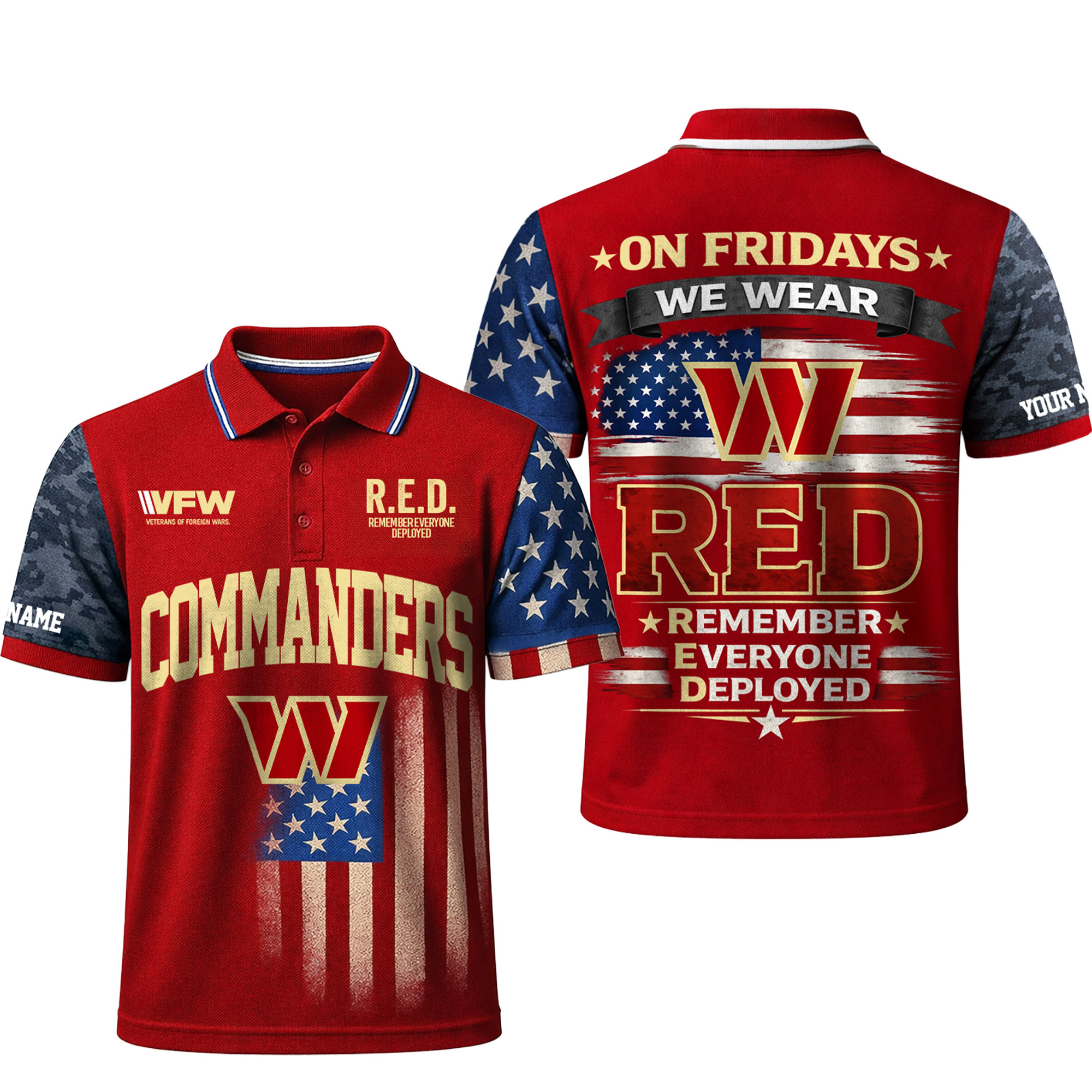 Washington Commanders | Premium NFL Red Friday Polo Shirt TTH2105146