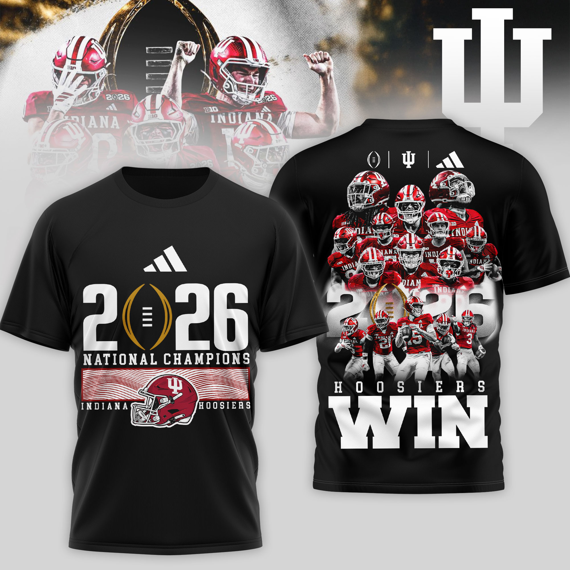 Indiana Hoosiers | Premium NCAA 2026 CFP National Champions 3D Shirt TTH2105169
