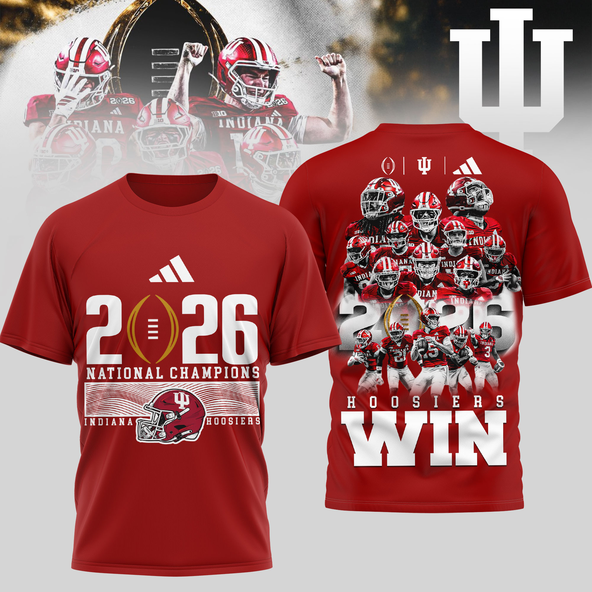 Indiana Hoosiers | Premium NCAA 2026 CFP National Champions 3D Shirt TTH2105169 - Image 2