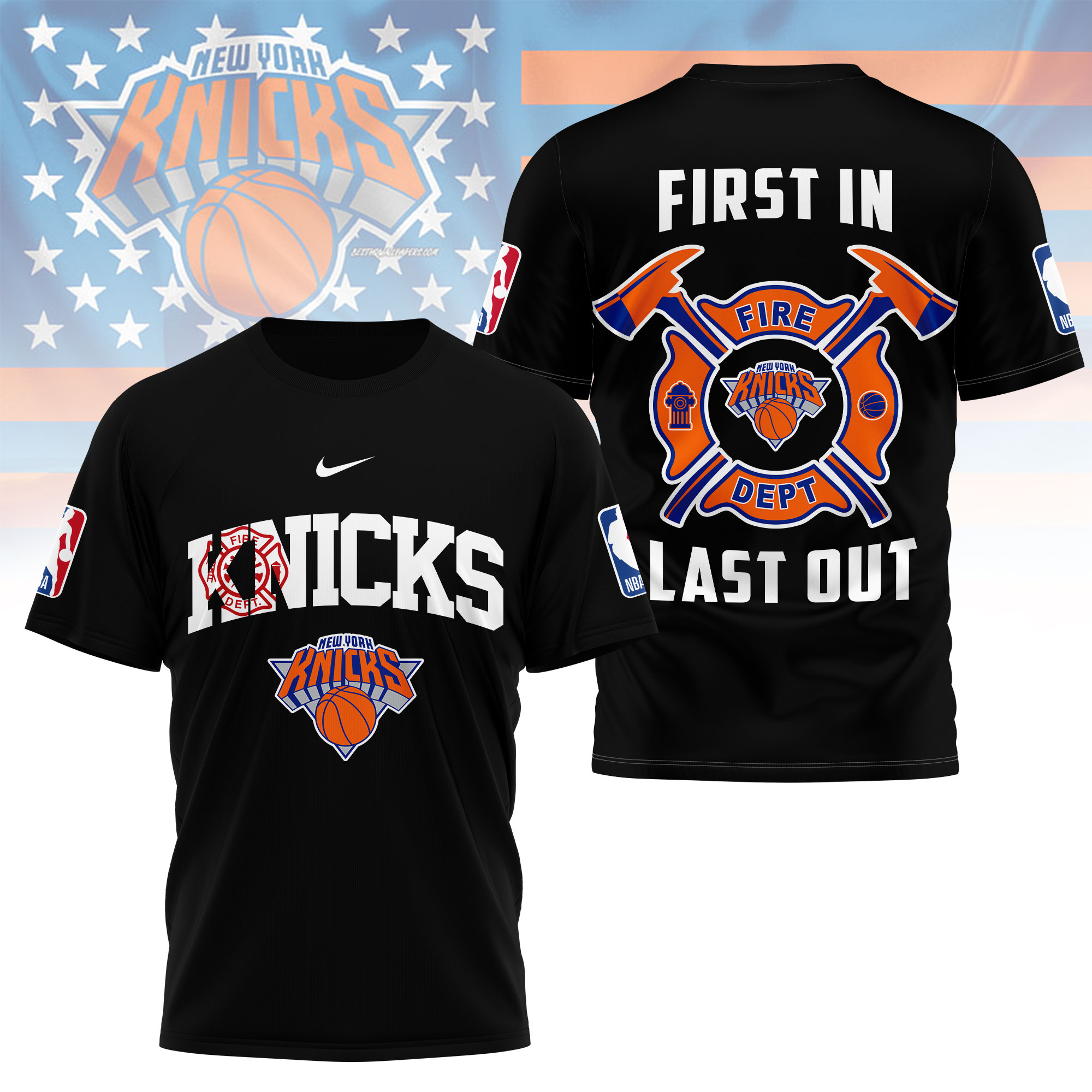 New York Knicks | Premium NBA Fire Dept 3D Shirt TTH2105112