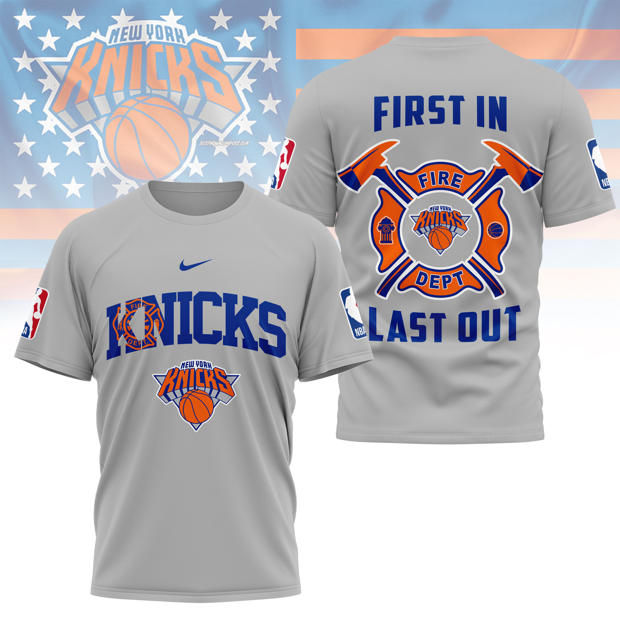 New York Knicks | Premium NBA Fire Dept 3D Shirt TTH2105112 - Image 2