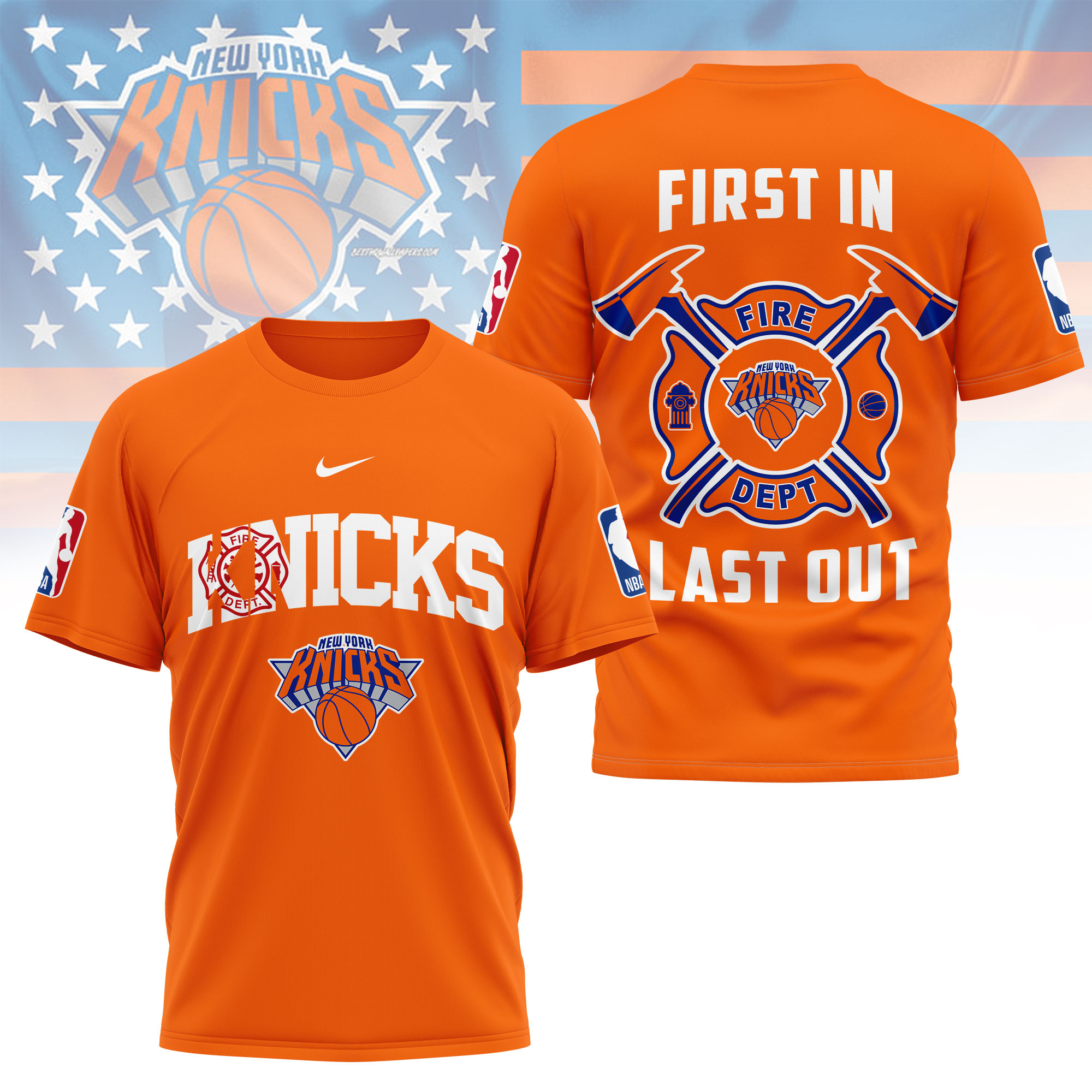 New York Knicks | Premium NBA Fire Dept 3D Shirt TTH2105112 - Image 3