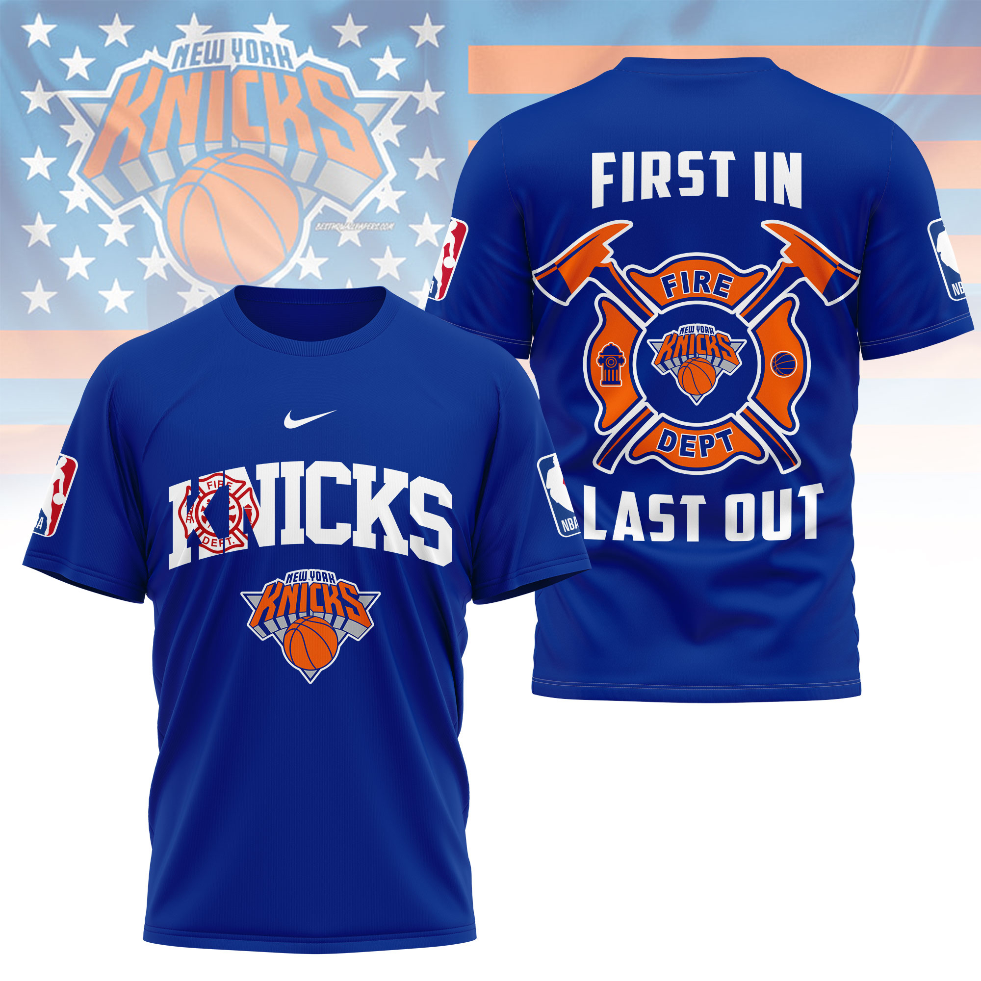 New York Knicks | Premium NBA Fire Dept 3D Shirt TTH2105112 - Image 4
