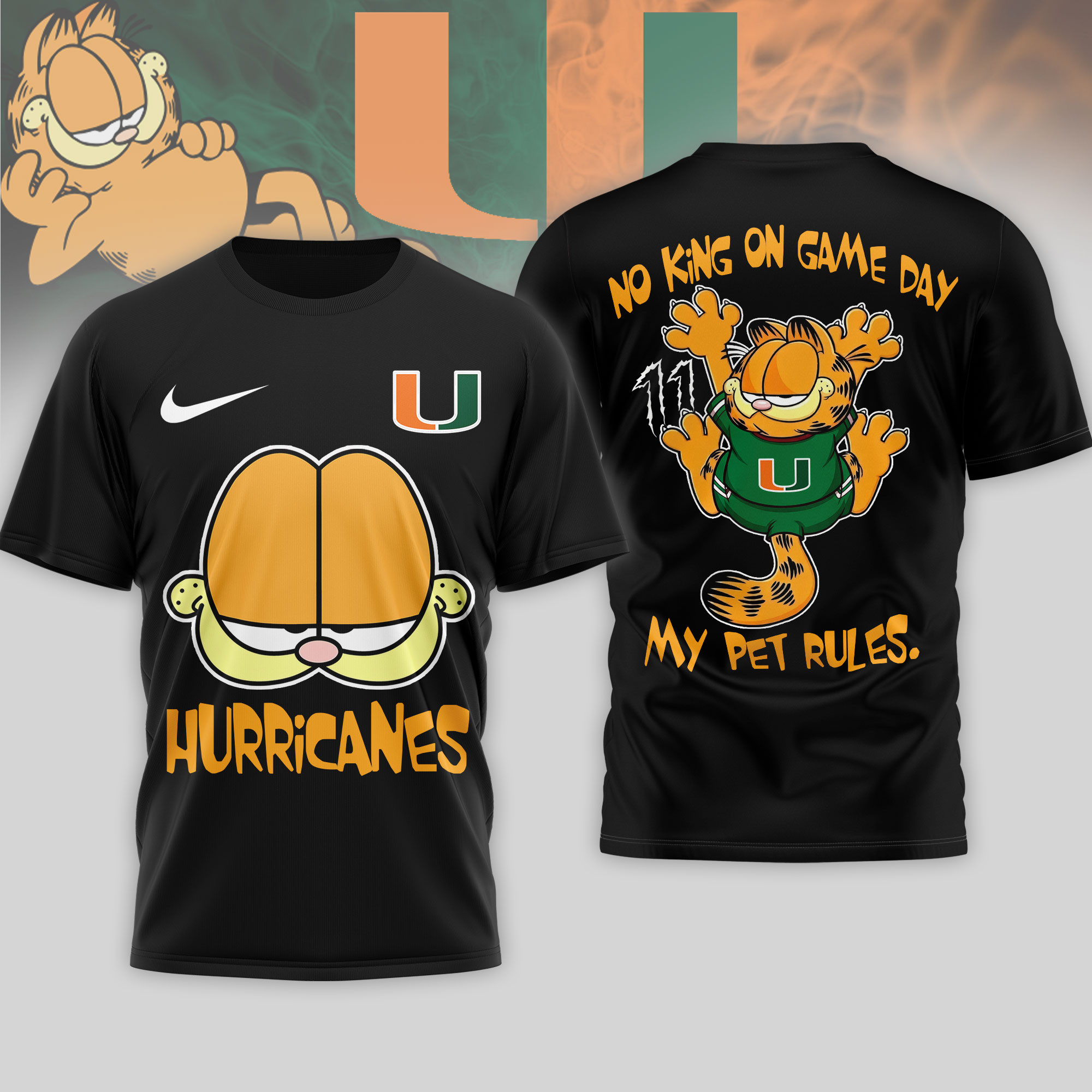 Miami Hurricanes | Premium NCAA No King On Game Day 3D Shirt TTH2105164 - Image 2