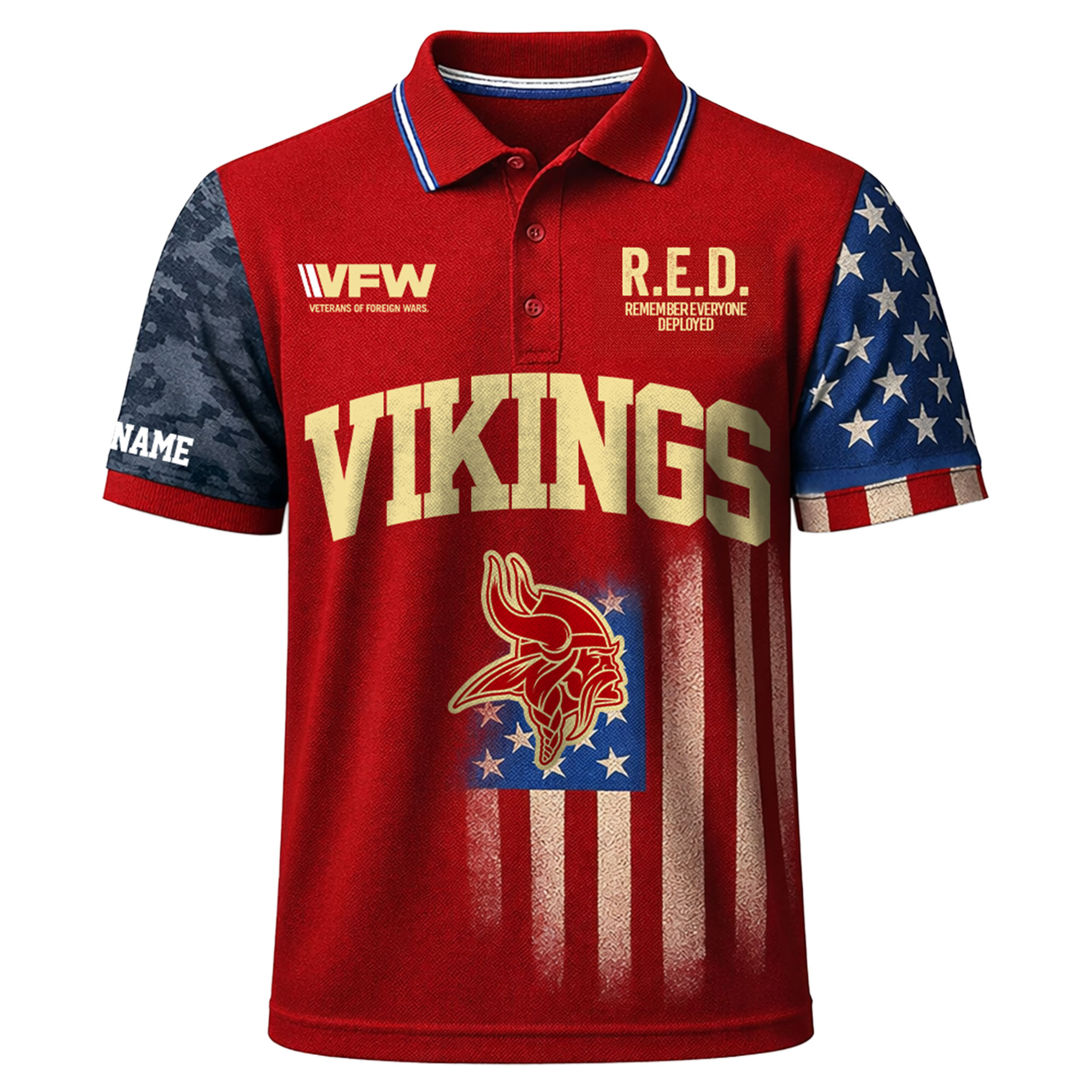 Minnesota Vikings | Premium NFL Red Friday Polo Shirt TTH2105146 - Image 2