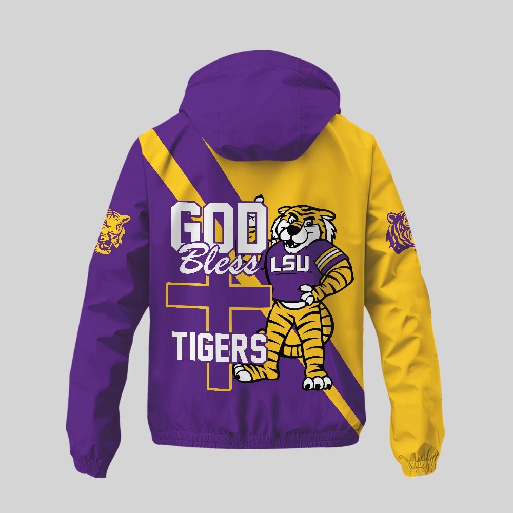 LSU Tigers | Premium NCAA God Bless My Team Windbreaker Jacket TTH2105158
