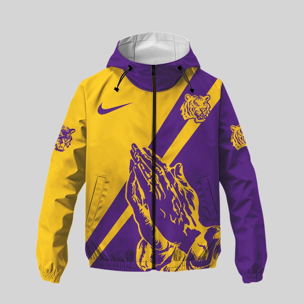 LSU Tigers | Premium NCAA God Bless My Team Windbreaker Jacket TTH2105158 - Image 2