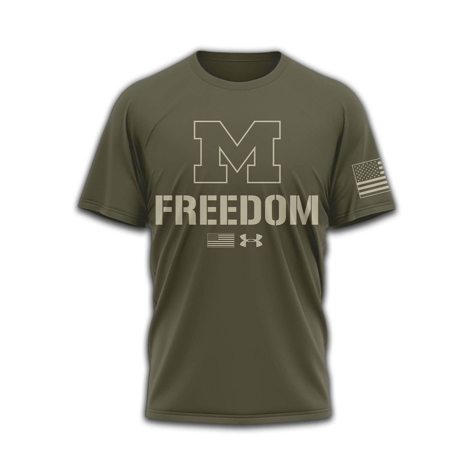 Michigan Wolverines | Premium NCAA Freedom Under Armour 3D Shirt TTH2105137 - Image 2