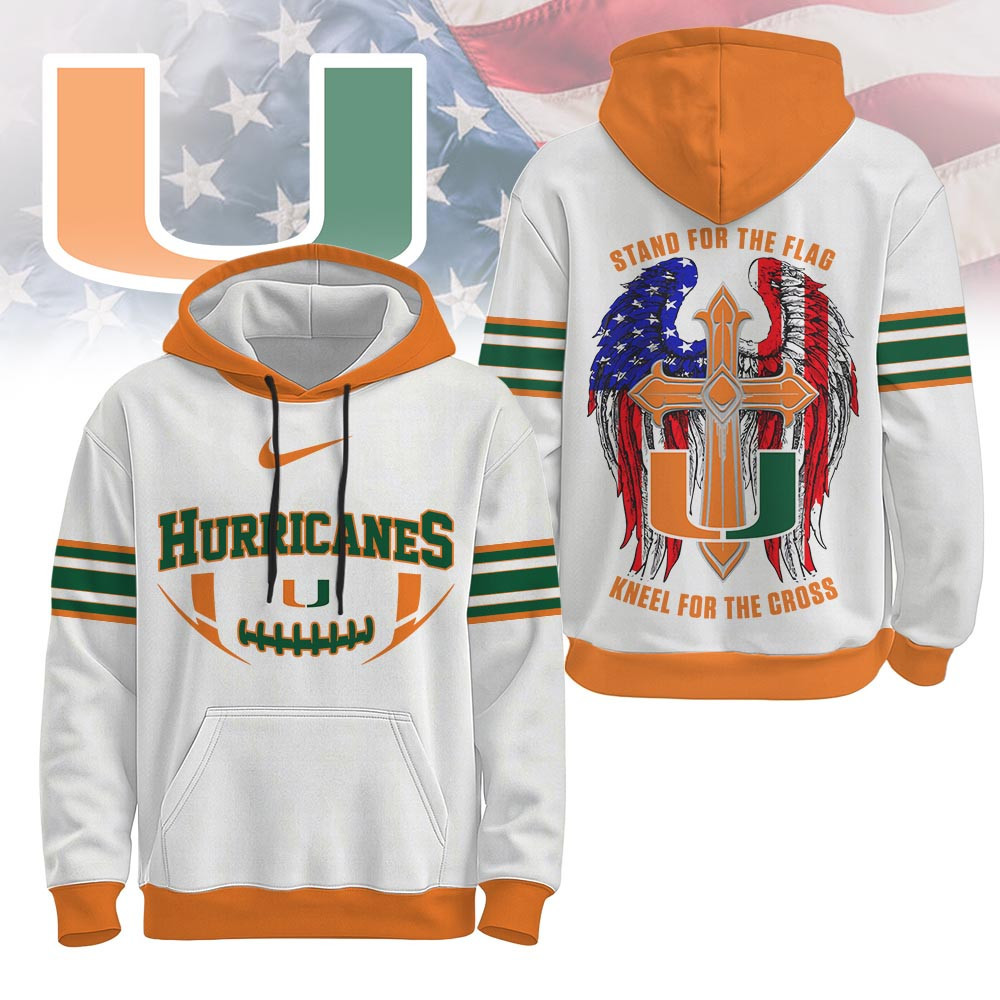 Miami Hurricanes | Premium NCAA Stand For The Flag Hoodie TTH2105222 - Image 2