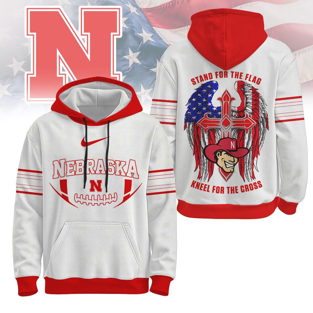 Nebraska Cornhuskers | Premium NCAA Stand For The Flag Hoodie TTH2105222 - Image 2