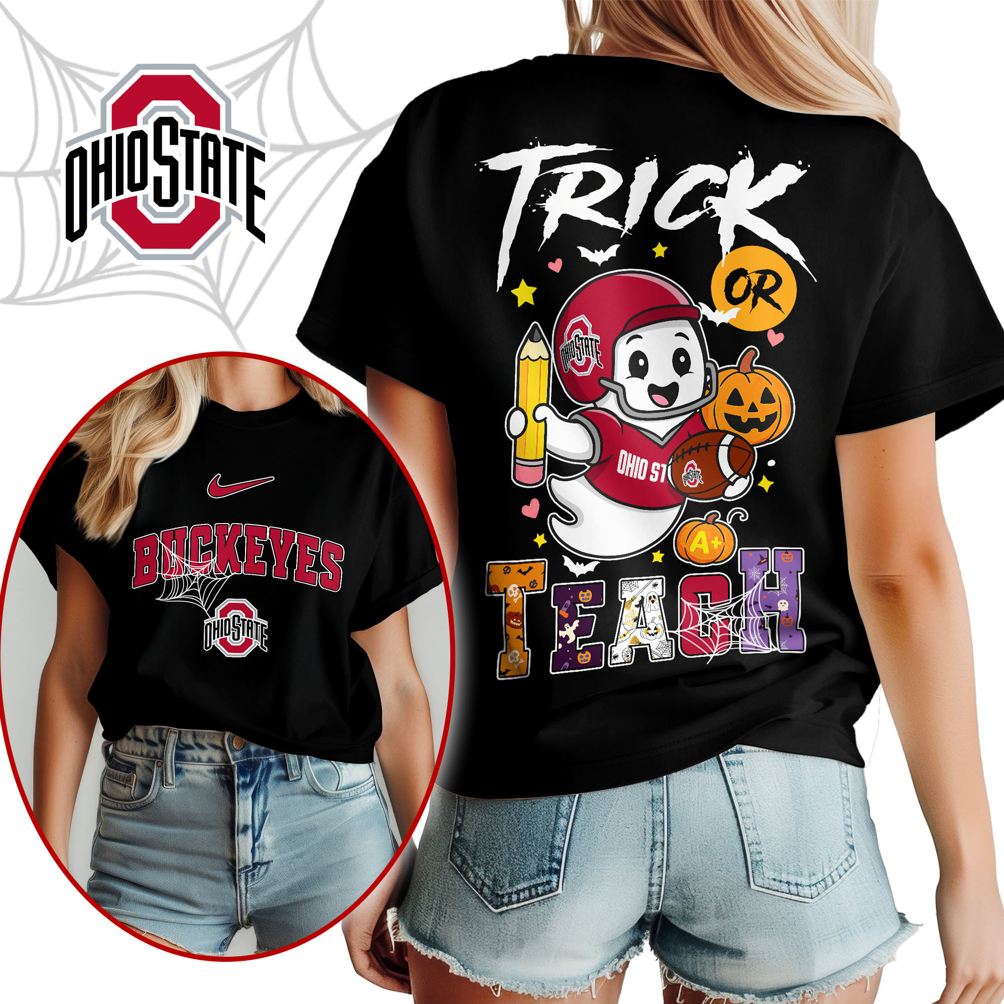 Ohio State Buckeyes | Premium NCAA Halloween Trick or Teach Women’s Shirt TTH2105228