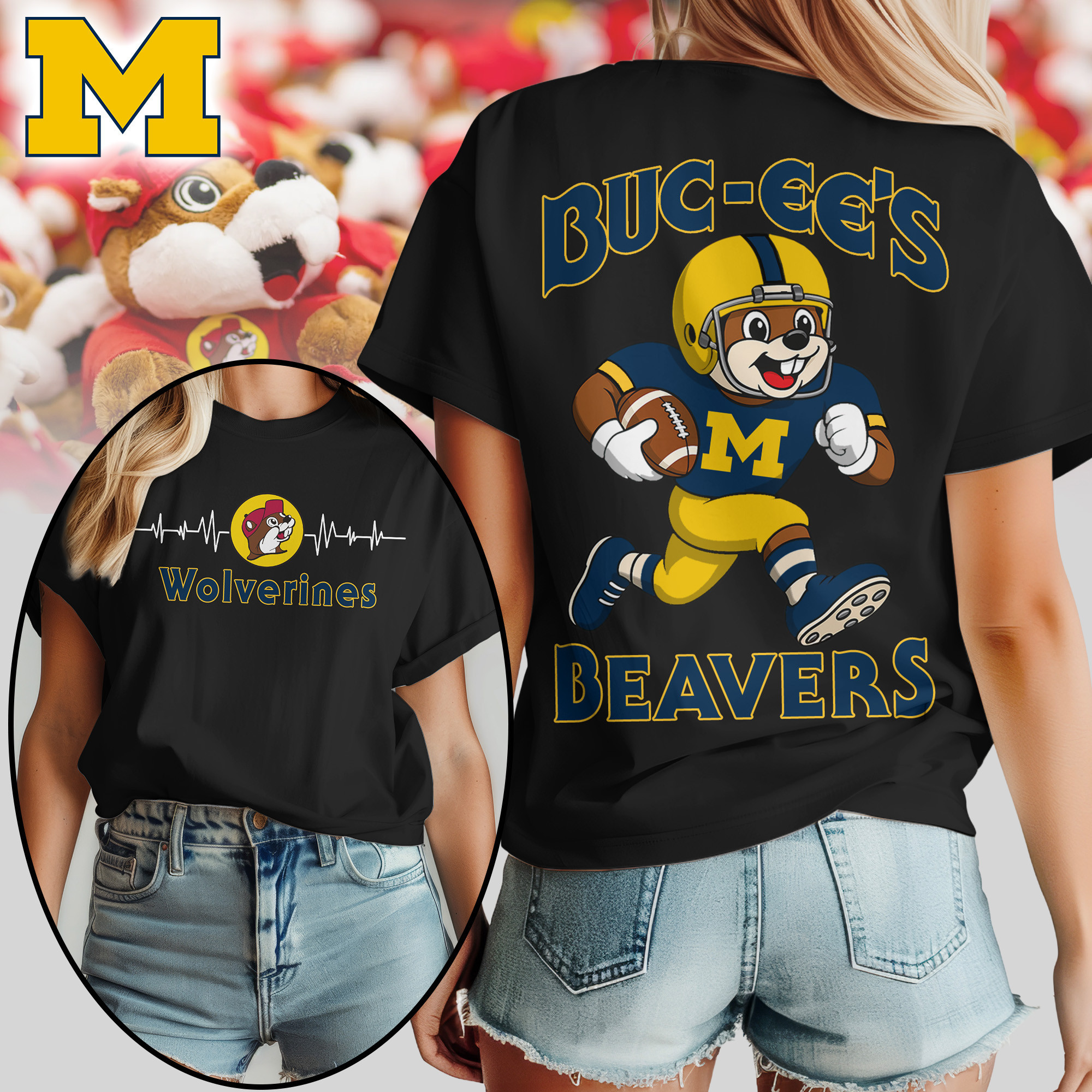 Michigan Wolverines | Premium NCAA Buc-ee’s Beavers Women’s Shirt TTH2105227