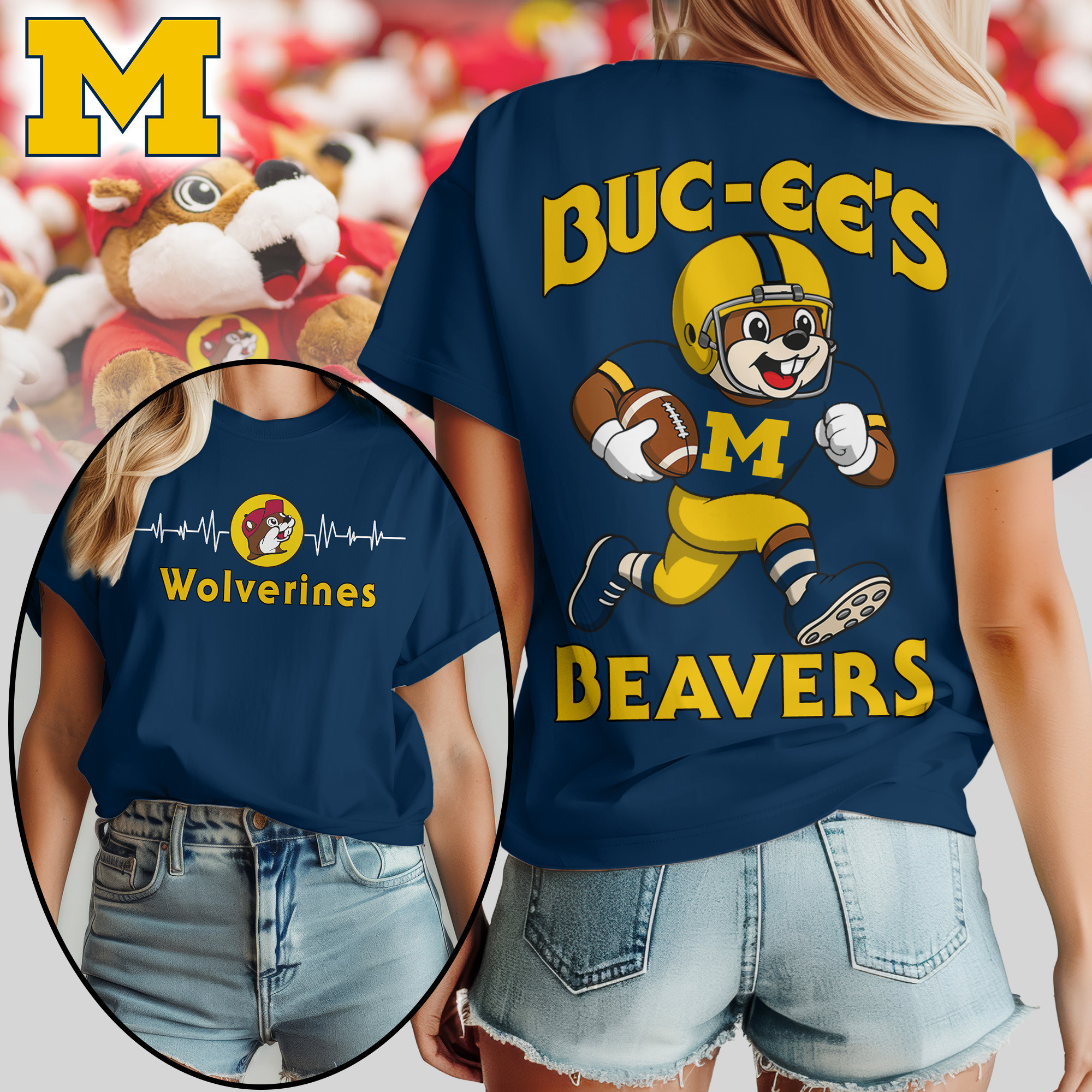 Michigan Wolverines | Premium NCAA Buc-ee’s Beavers Women’s Shirt TTH2105227 - Image 3