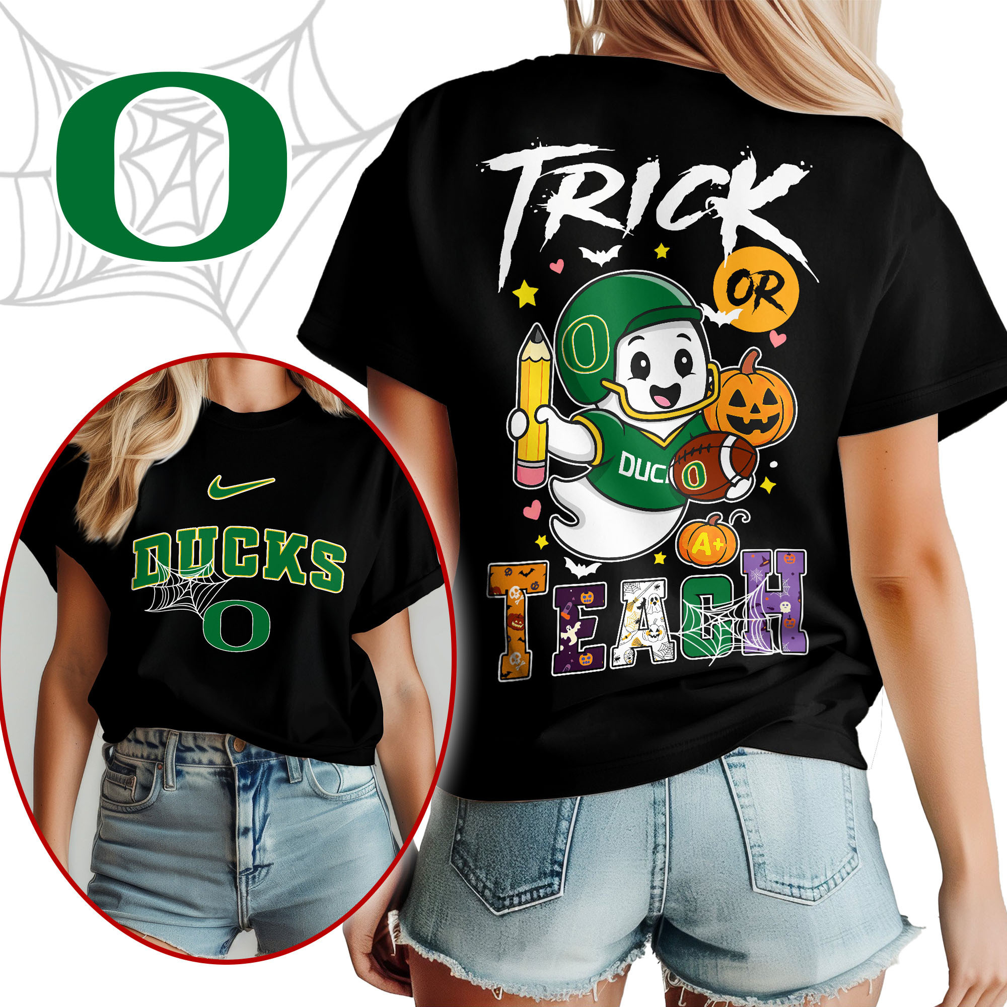 Oregon Ducks | Premium NCAA Halloween Trick or Teach Women’s Shirt TTH2105228