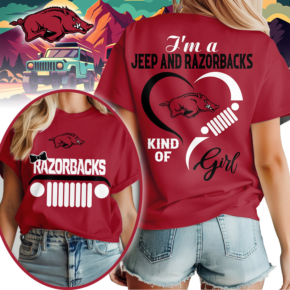 Arkansas Razorbacks | Premium NCAA Jeep Girl Women’s Shirt TTH2105218 - Image 2