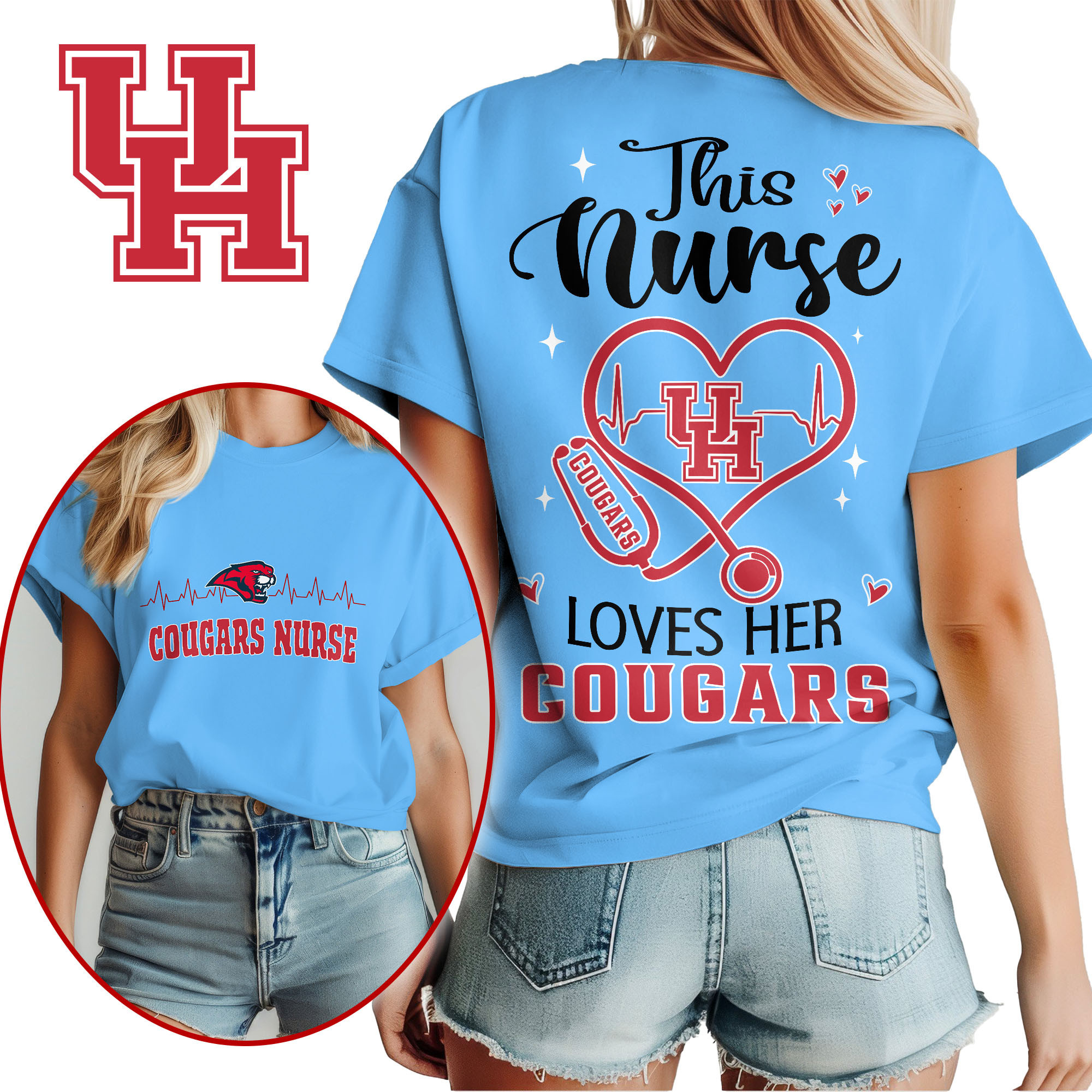 Houston Cougars | Premium Nurse Appreciation Month Women’s Shirt TTH2105224 - Image 4