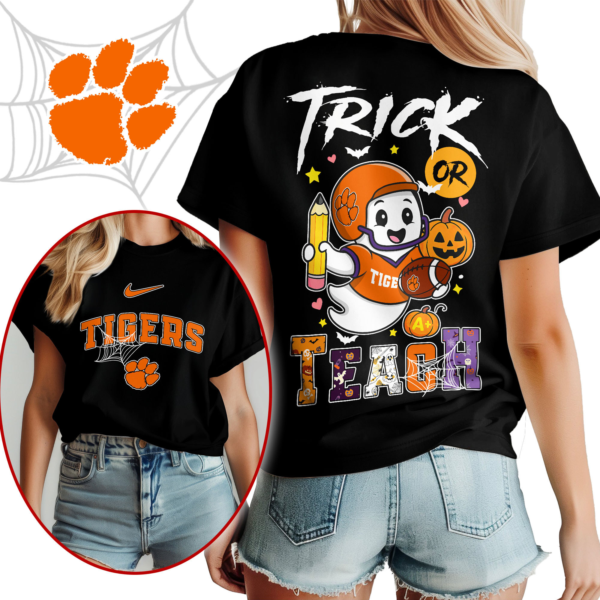 Clemson Tigers | Premium NCAA Halloween Trick or Teach Women’s Shirt TTH2105228