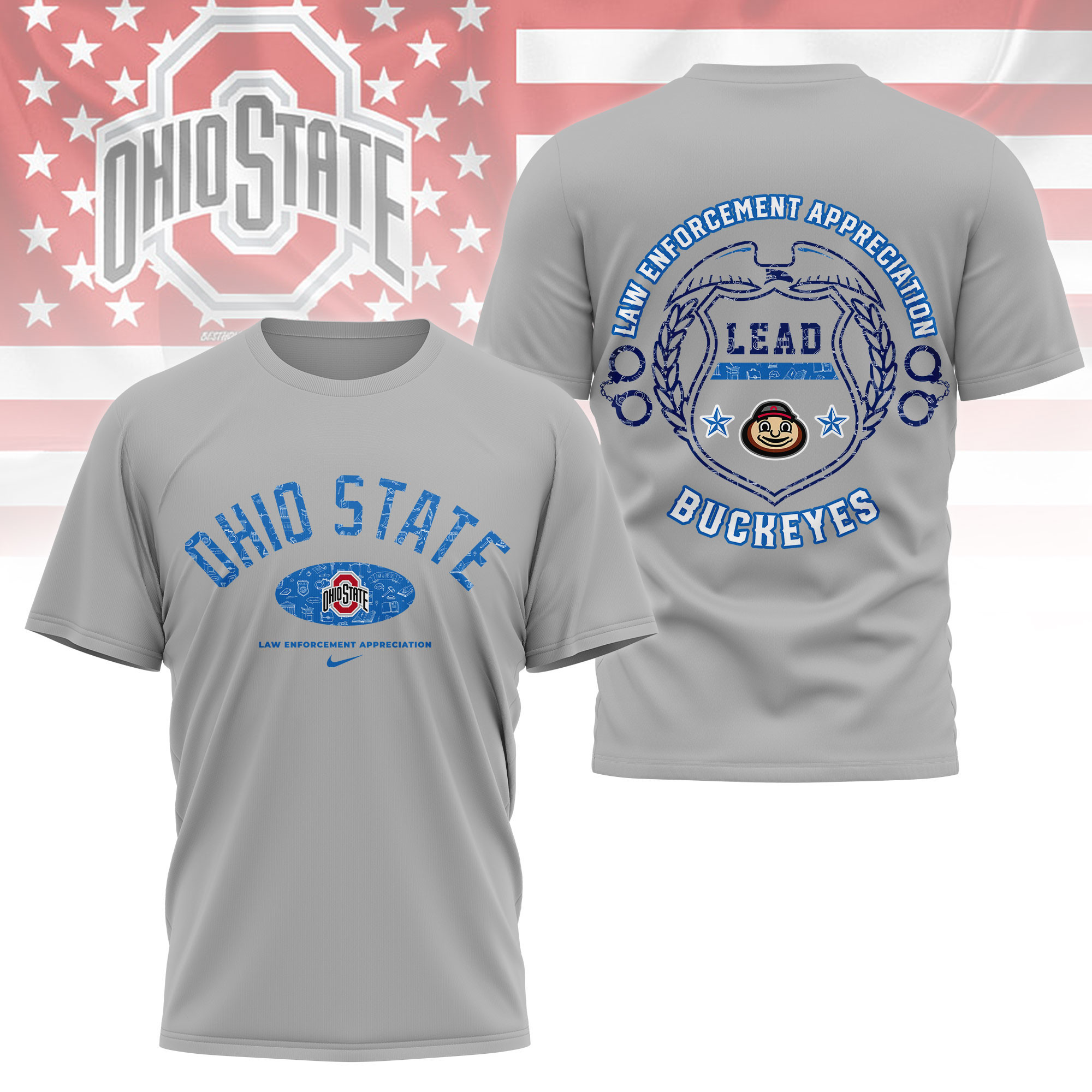Ohio State Buckeyes | Premium NCAA Law Appreciation Month 3D Shirt TTH2105332 - Image 2