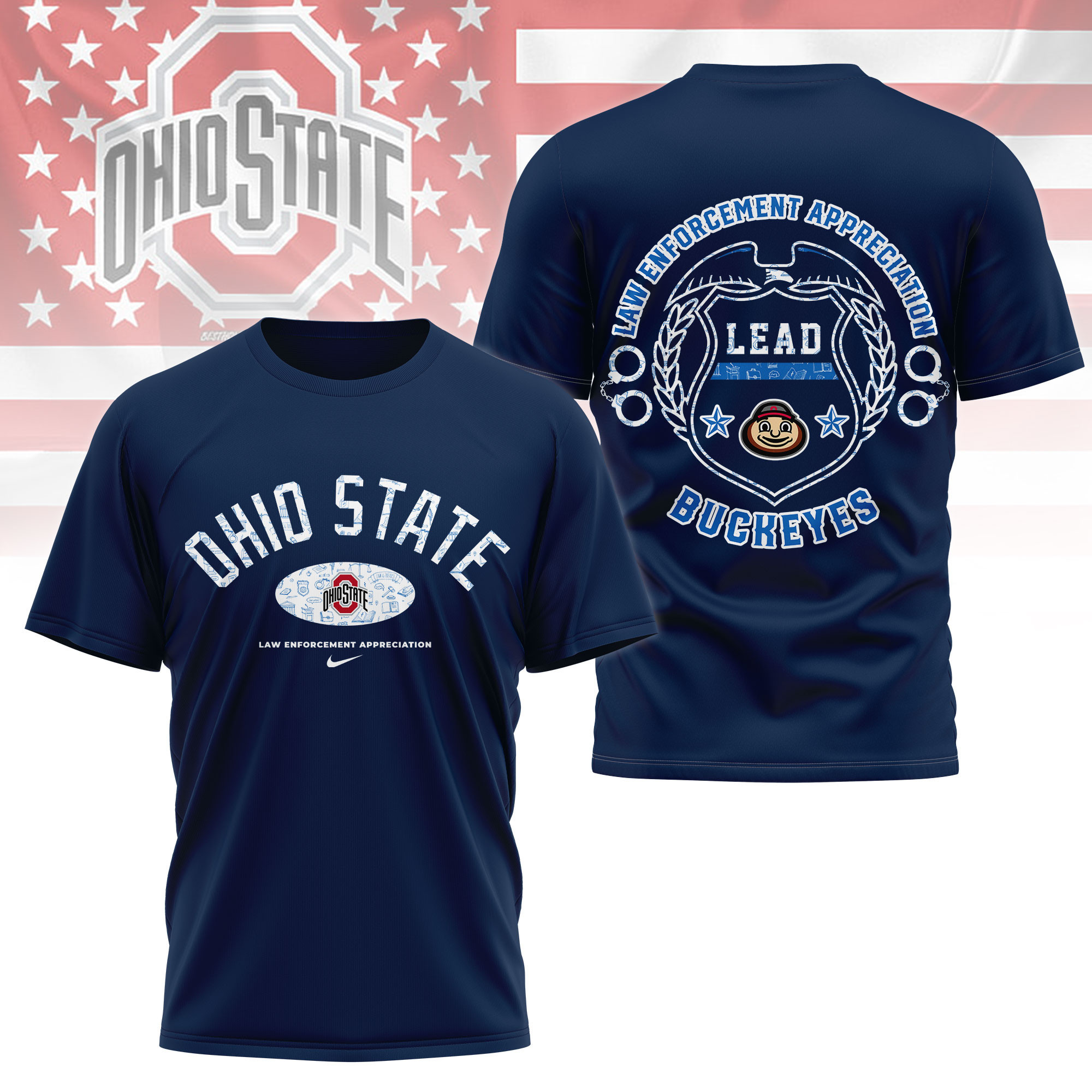 Ohio State Buckeyes | Premium NCAA Law Appreciation Month 3D Shirt TTH2105332 - Image 3