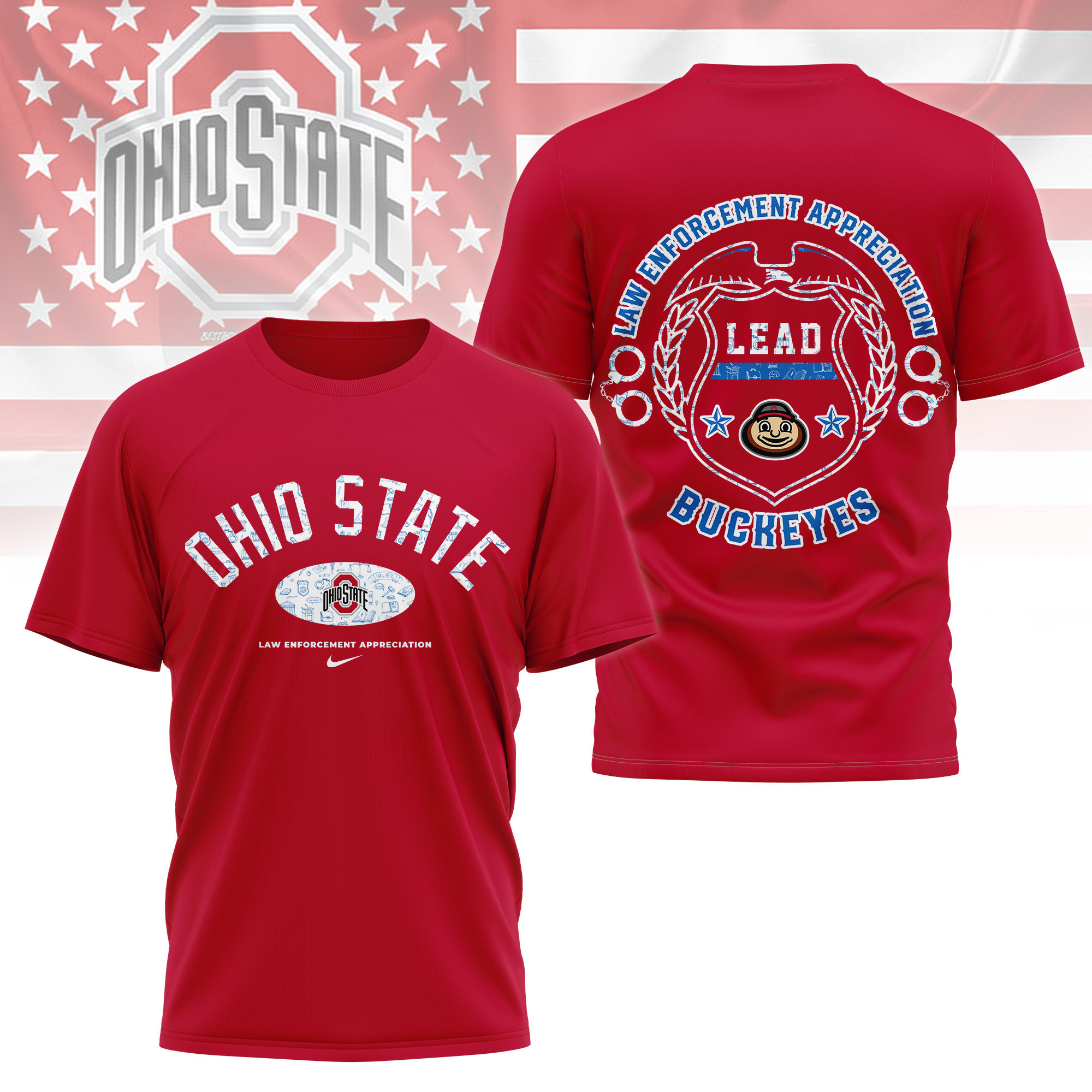 Ohio State Buckeyes | Premium NCAA Law Appreciation Month 3D Shirt TTH2105332 - Image 4