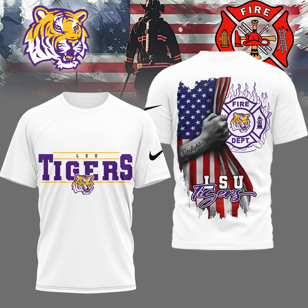 LSU Tigers | Premium NCAA Firefighter American Flag Shirt TTH2105230