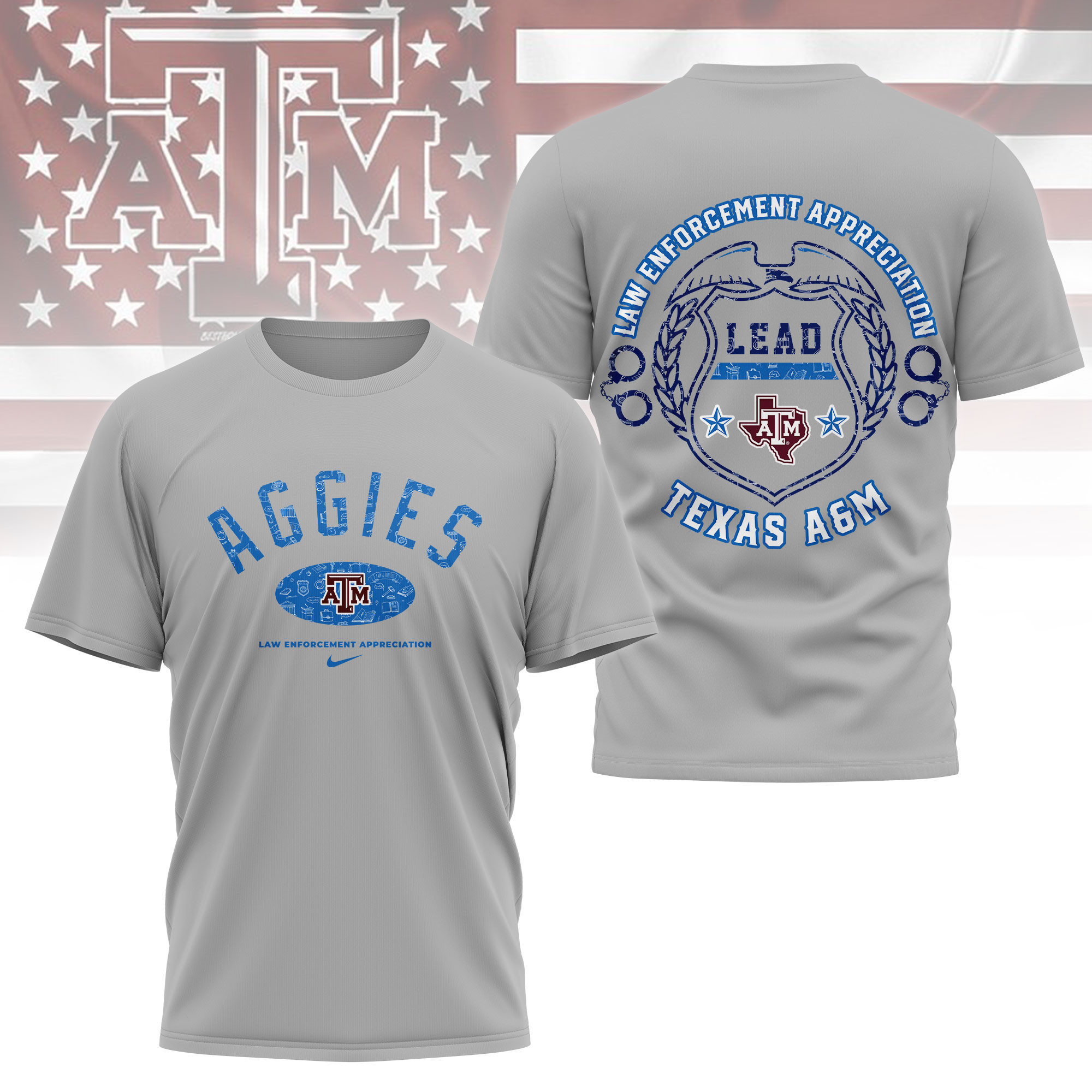 Texas A&M Aggies | Premium NCAA Law Appreciation Month 3D Shirt TTH2105332 - Image 2