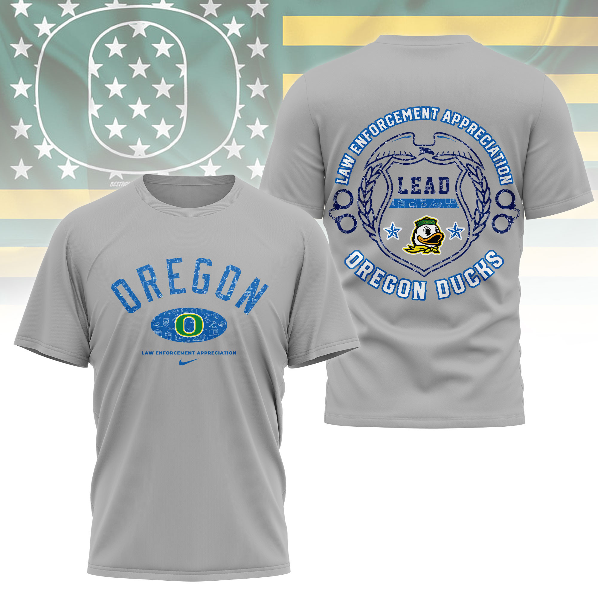 Oregon Ducks | Premium NCAA Law Appreciation Month 3D Shirt TTH2105332 - Image 2