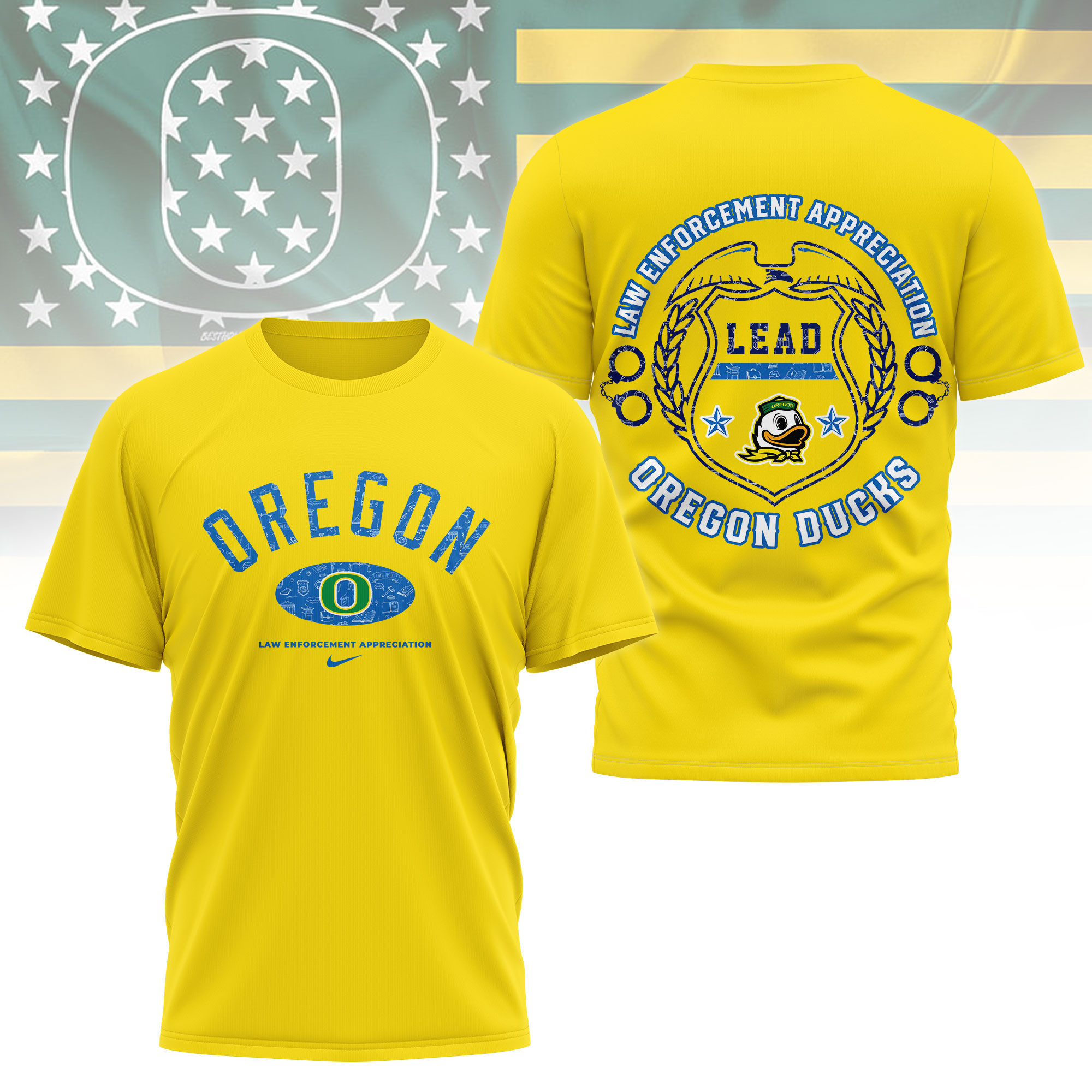 Oregon Ducks | Premium NCAA Law Appreciation Month 3D Shirt TTH2105332 - Image 3
