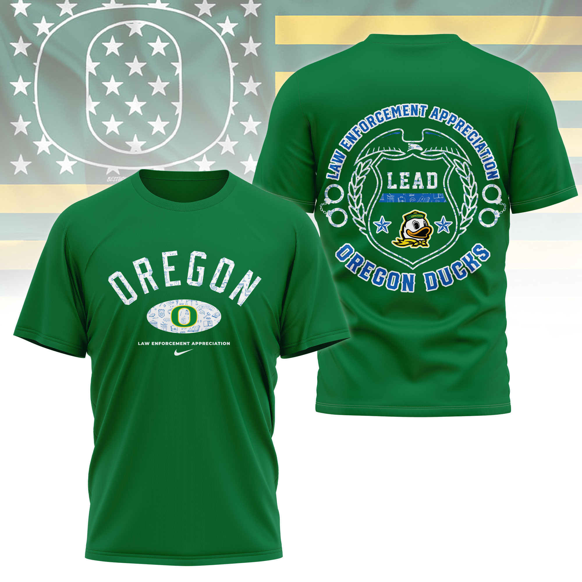 Oregon Ducks | Premium NCAA Law Appreciation Month 3D Shirt TTH2105332 - Image 4