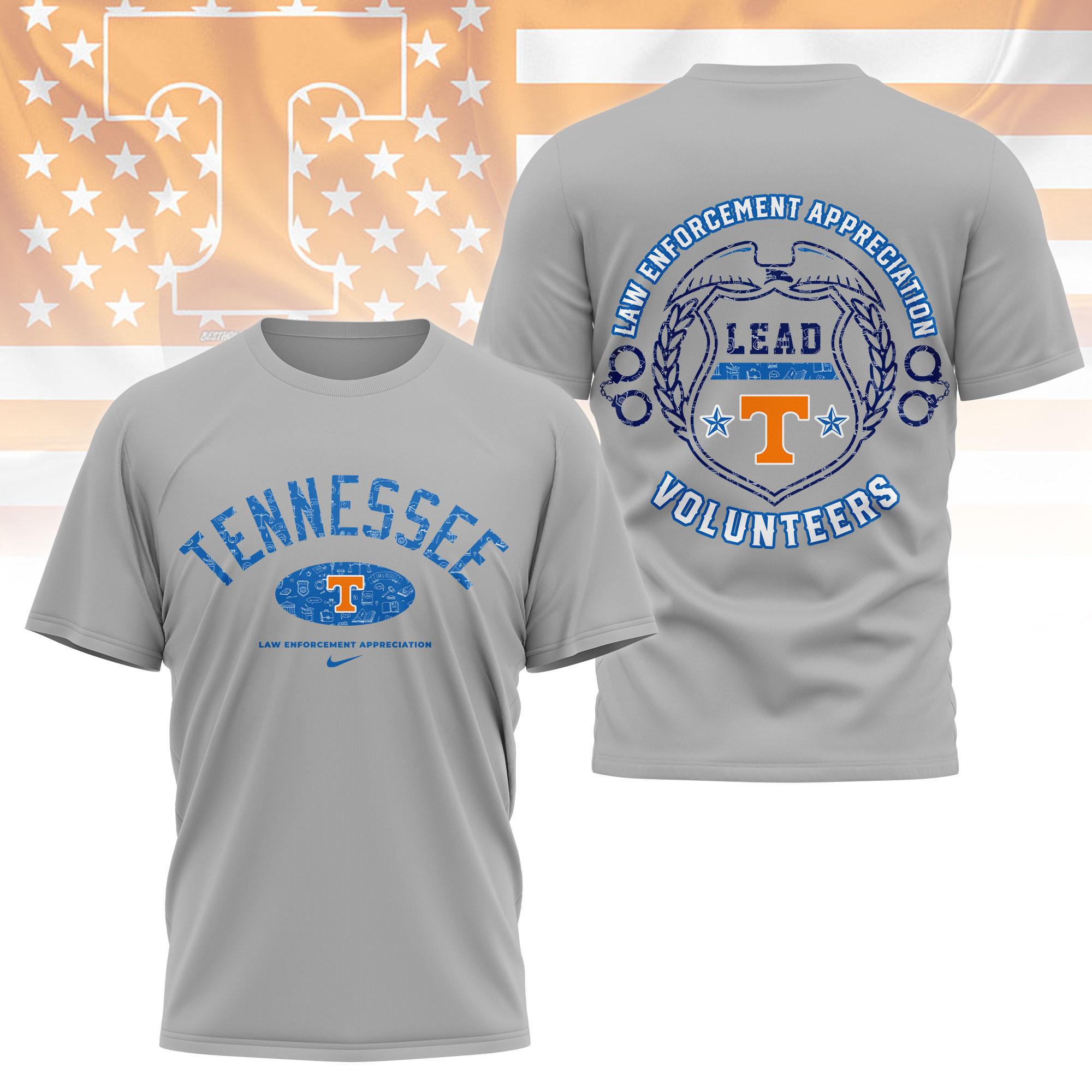 Tennessee Volunteers | Premium NCAA Law Appreciation Month 3D Shirt TTH2105332 - Image 2