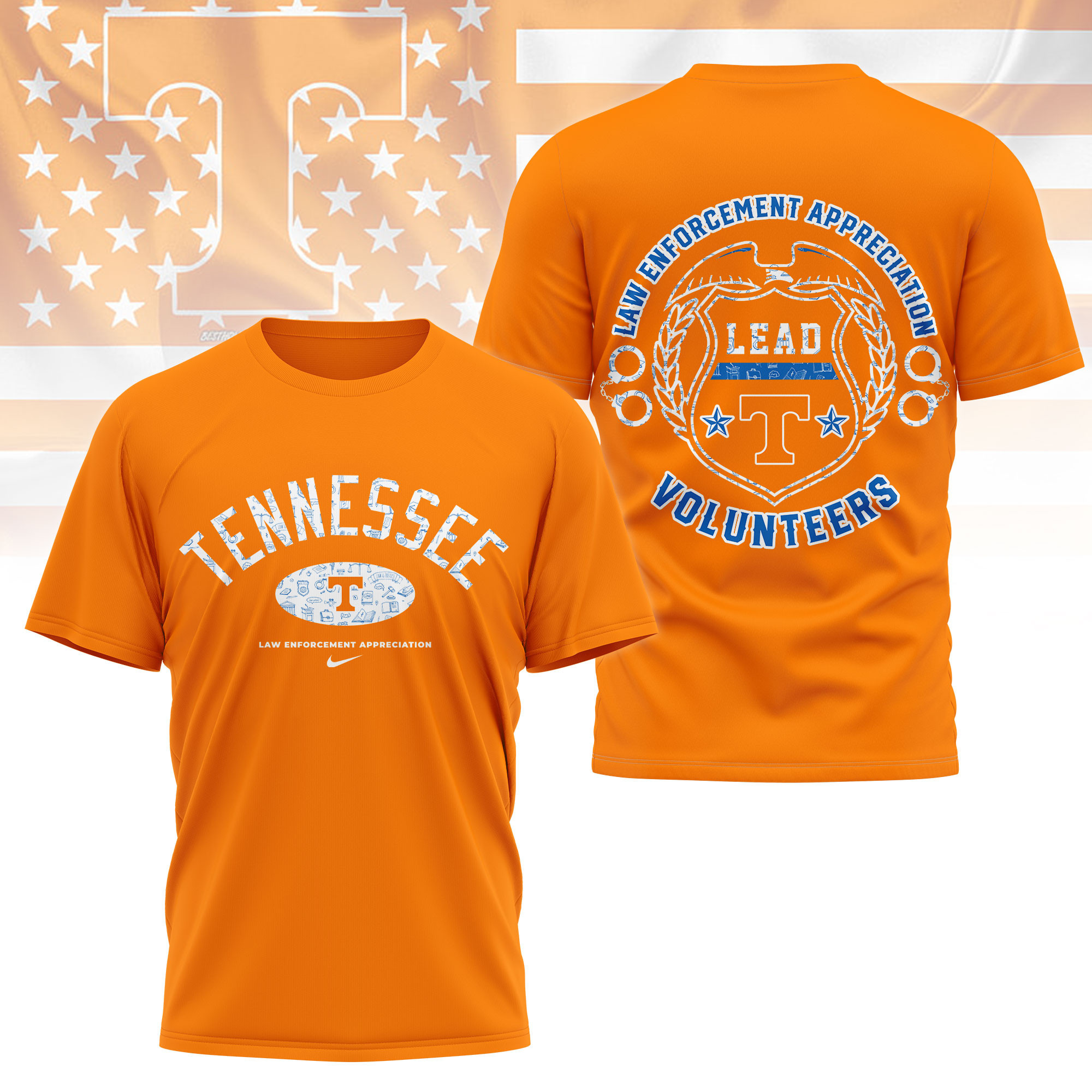 Tennessee Volunteers | Premium NCAA Law Appreciation Month 3D Shirt TTH2105332 - Image 3